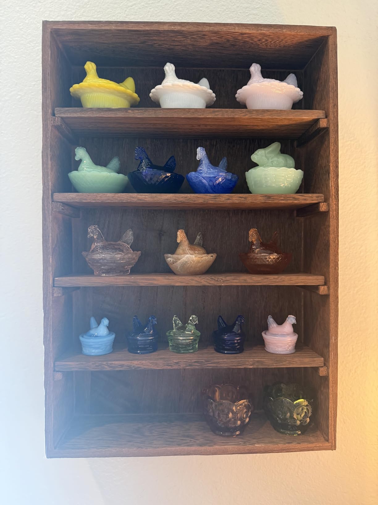 Ikee Design Wall-Mount Wooden Display Shelf with 5 Adjustable Shelves | Wall-mountable wood display rack with 5 adjustable shelves for figurines, action figures and collectibles customer photo 2
