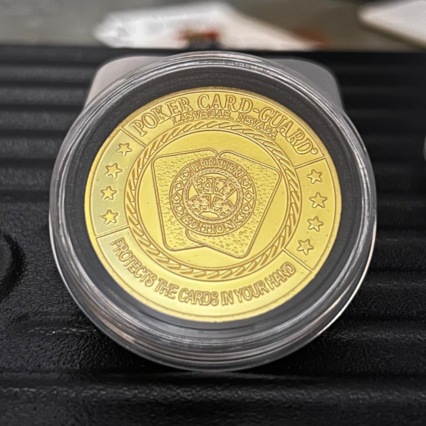 ORIENGEAR Poker Chip Set with Denominations 500 PCS with 14 Gram Numbered Clay Chips, Texas Hold'em Casino Chip Sets with 2 Decks of Plastic Playing Cards, for Blackjack Gambling Games, Black Case customer photo 1