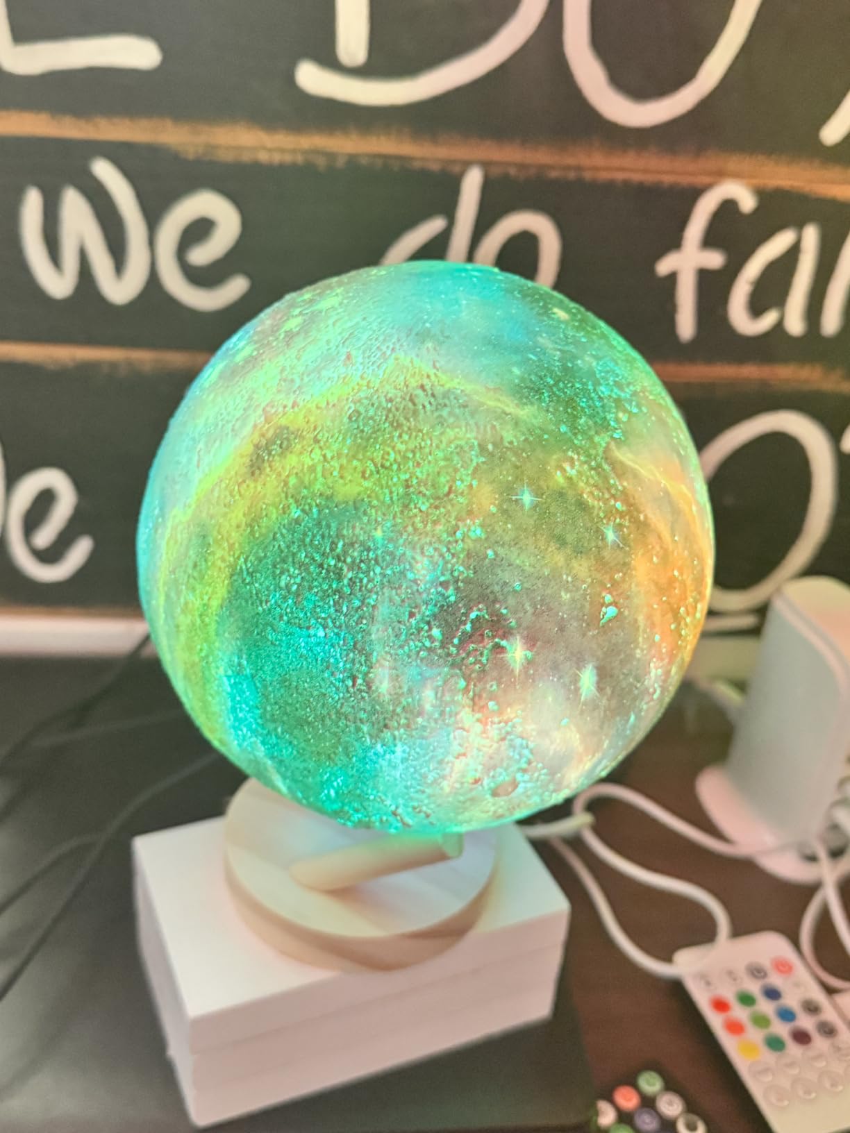 Moon Lamp Upgrade 16 Colors, Moon Light Gifts for Girls Boys Kids Women Birthday, Teen Gifts Trendy Stuff, Cool Astronomy Gifts, Shelf Decor, Remote & Touch Control Moon Night Light, Diameter 4.8 inch customer photo 1