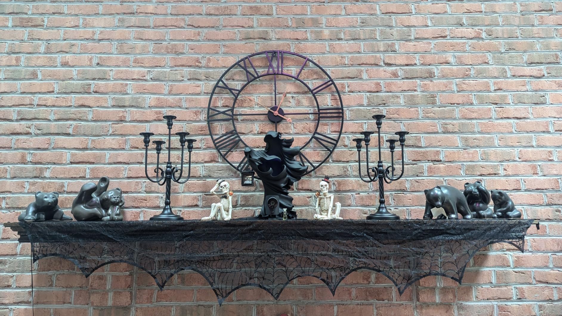 Candeldo 20 Inches Black Candelabra Halloween Decorations Set of 2 | Gothic Candle Holder, 5 Arm Metal Candlestick Stand, for Fireplace, Table Centerpiece, Victorian Decor customer photo 2