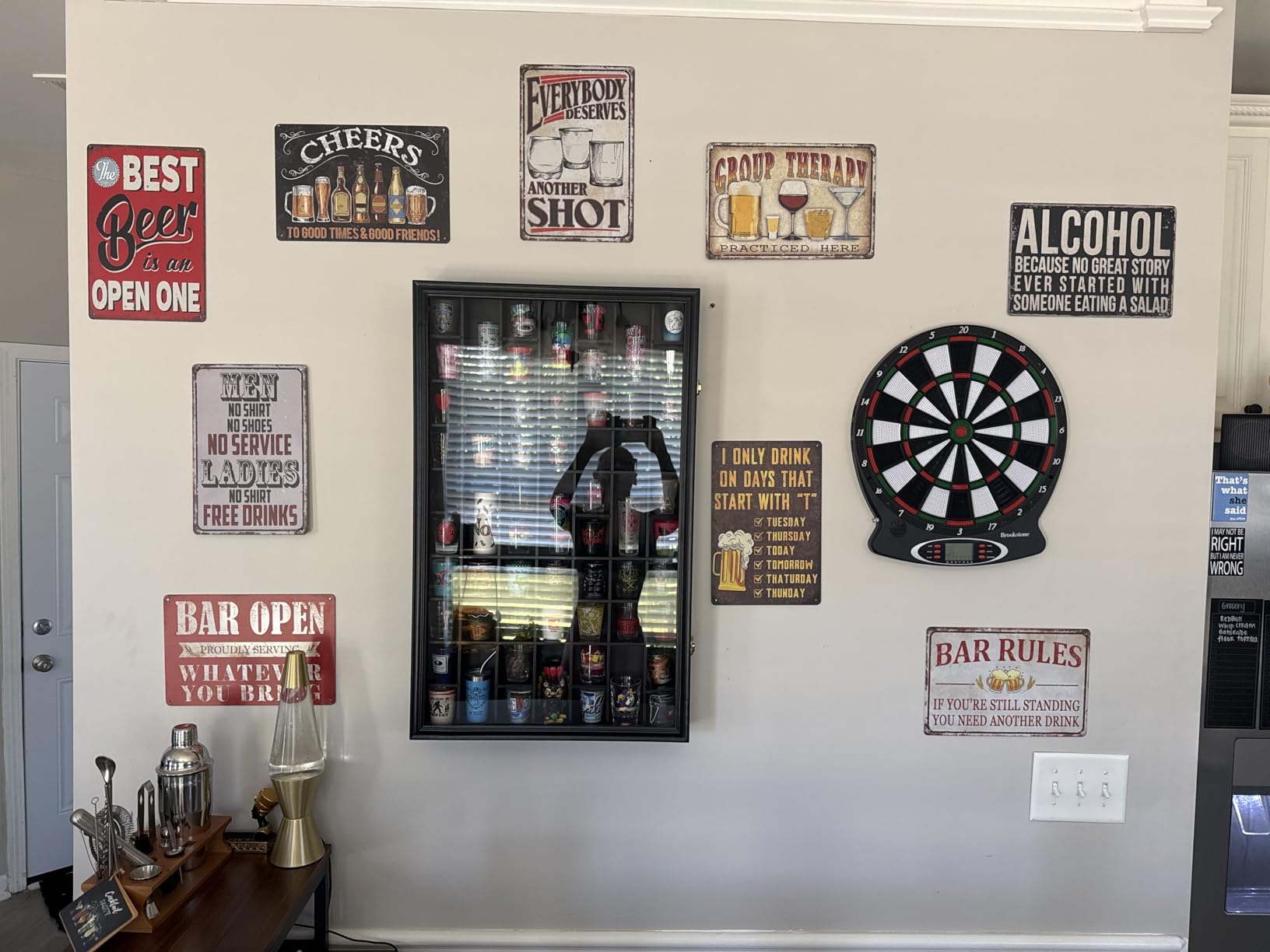 Funny Bar Signs For Home Bar Decor Metal Tin Signs Vintage Man Cave Sign Bar Accessories Garage Decor For Men Pub Wall Decor Open Rules Tin Sign 8×12 Inch (9 Pcs) customer photo 2