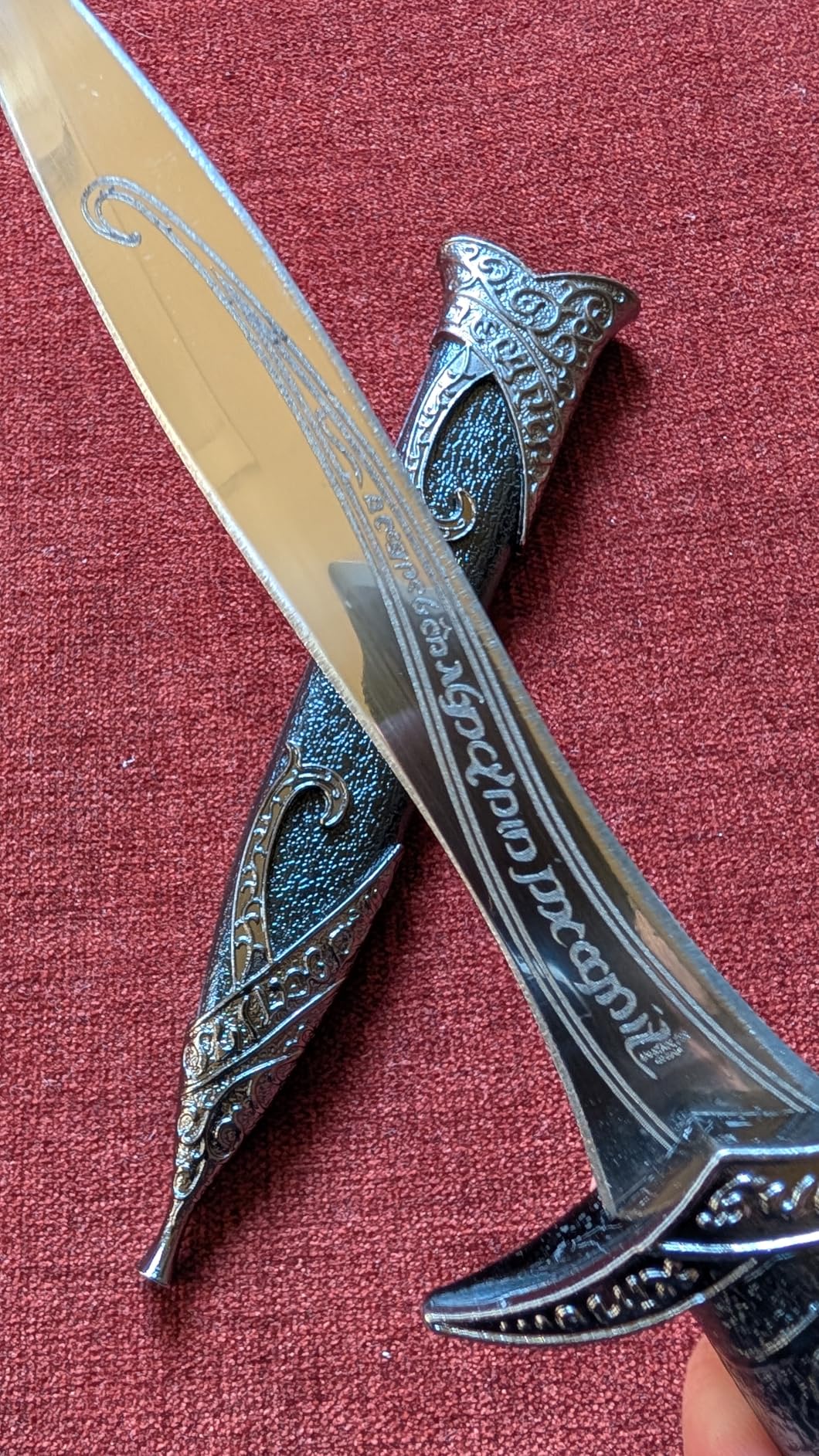Fantasy Edge 11 Inch Medieval Elvish Style Short Sword, Decorative Ring Design Collectible, Cosplay Renaissance Character Accessory, Stainless Steel Finish with Scabbard customer photo 2