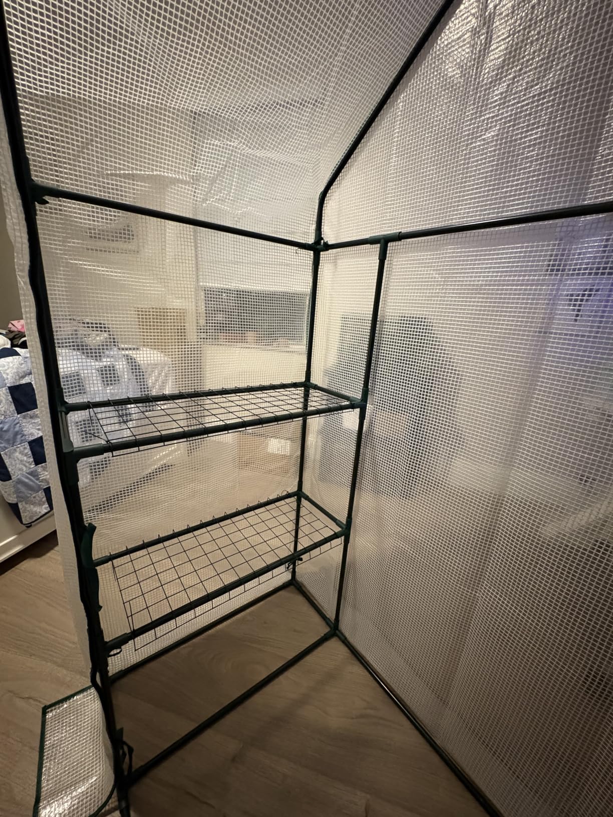 Greenhouse, Portable Mini Walk-in Green House for Outdoors with Roll-up Zipper Door, Anchors, and UV-Resistant Cover customer photo 2