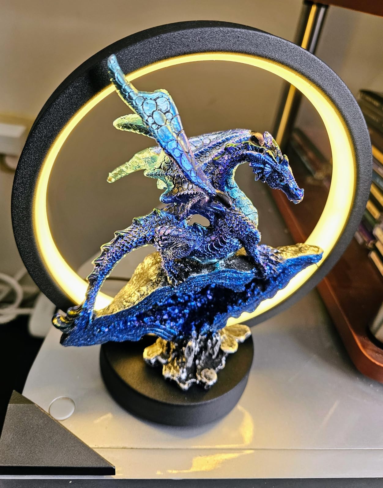 Dragon Lamp Statue Light Decor Dungeons and Dragons Gifts (Red) | Collectible Dragons Statue Light Up LED for Bedroom Nightstand Bedside Table/Bookshelf/Desk customer photo 2