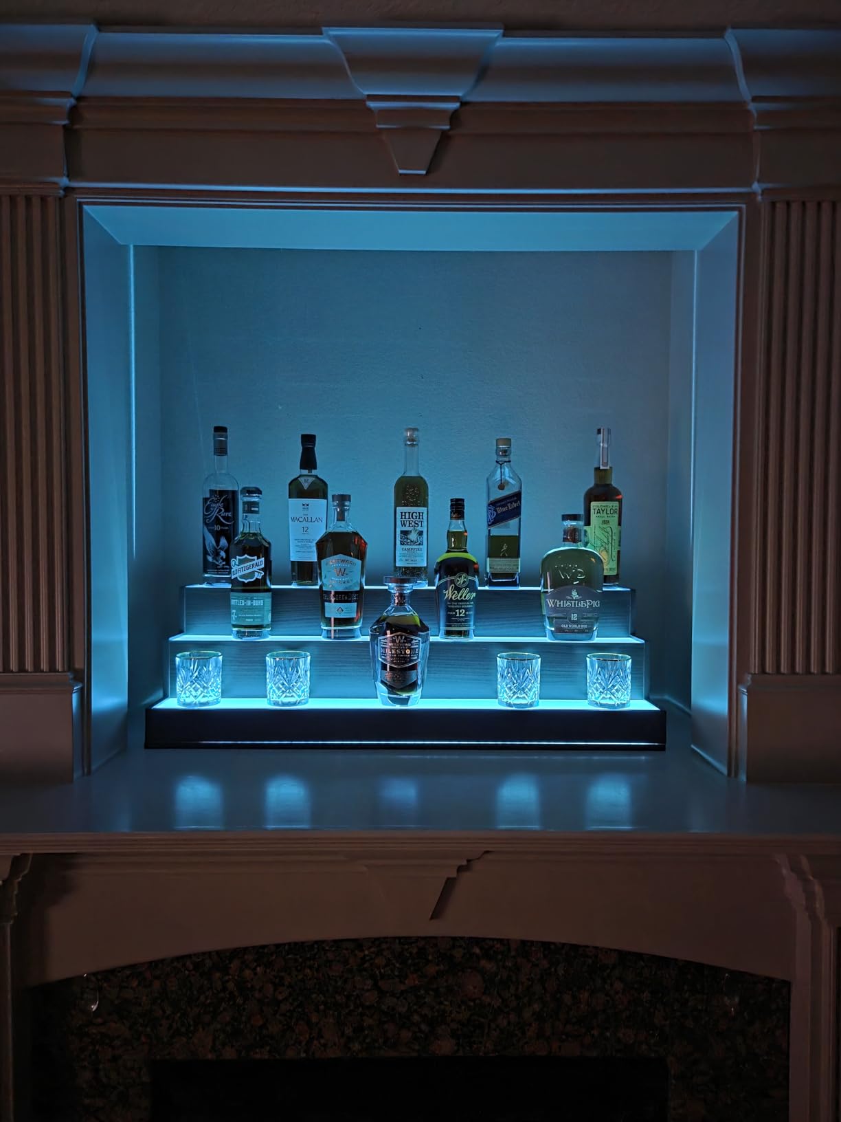 Wine Rack LED Liquor Bottle Display Shelf for Home Bar Stand Decor | Bar Accessories for Home Bar Set, LED Whiskey Display Stand, Bar Bottle Organizer, Bar Table Shelf for Bottles customer photo 1