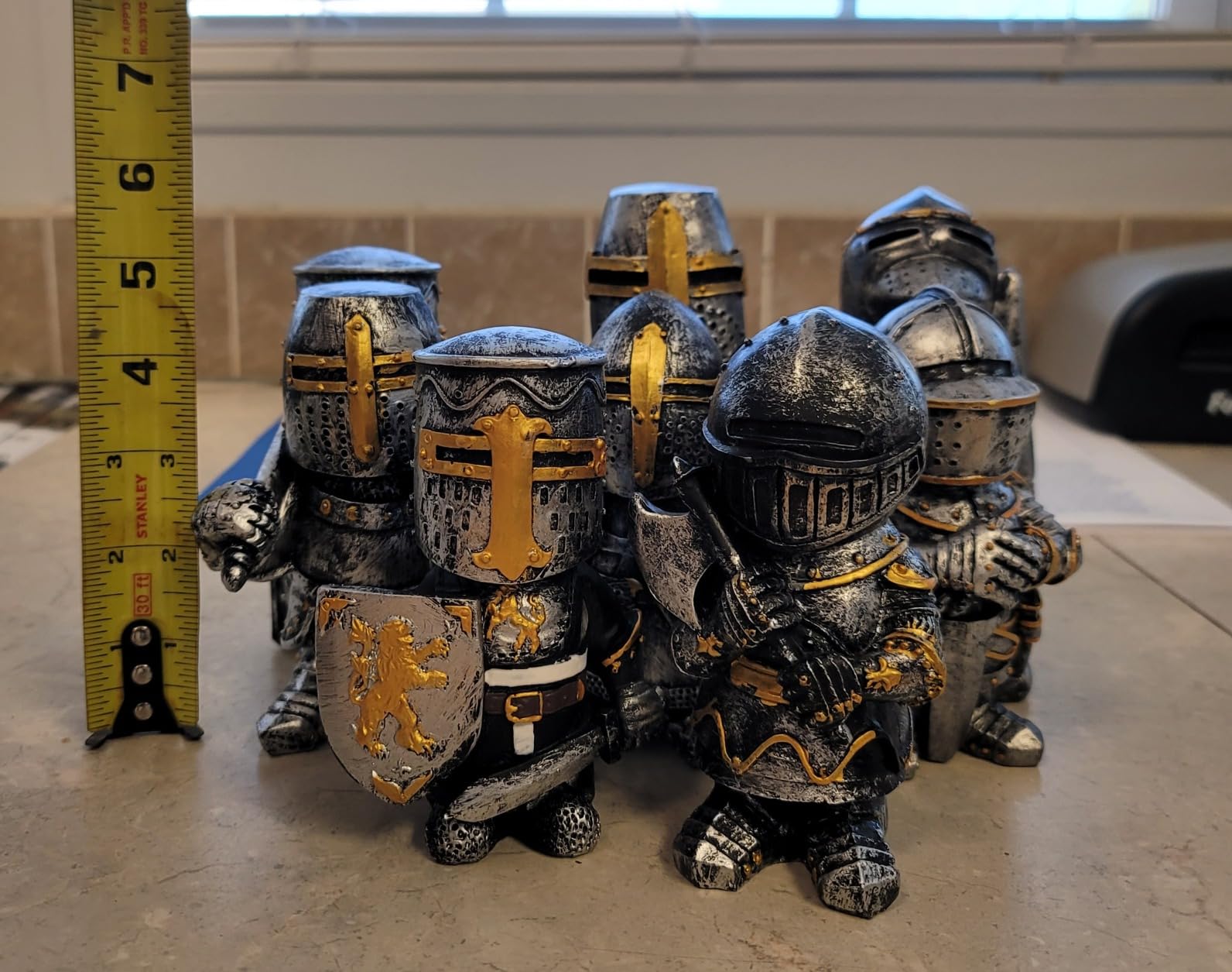Knight Statue Garden Knight Figurines Knight Garden Gnomes Decorations Medieval Templar Crusader Guard Knight Armor Outdoor Yard Lawn Art Decor customer photo 1