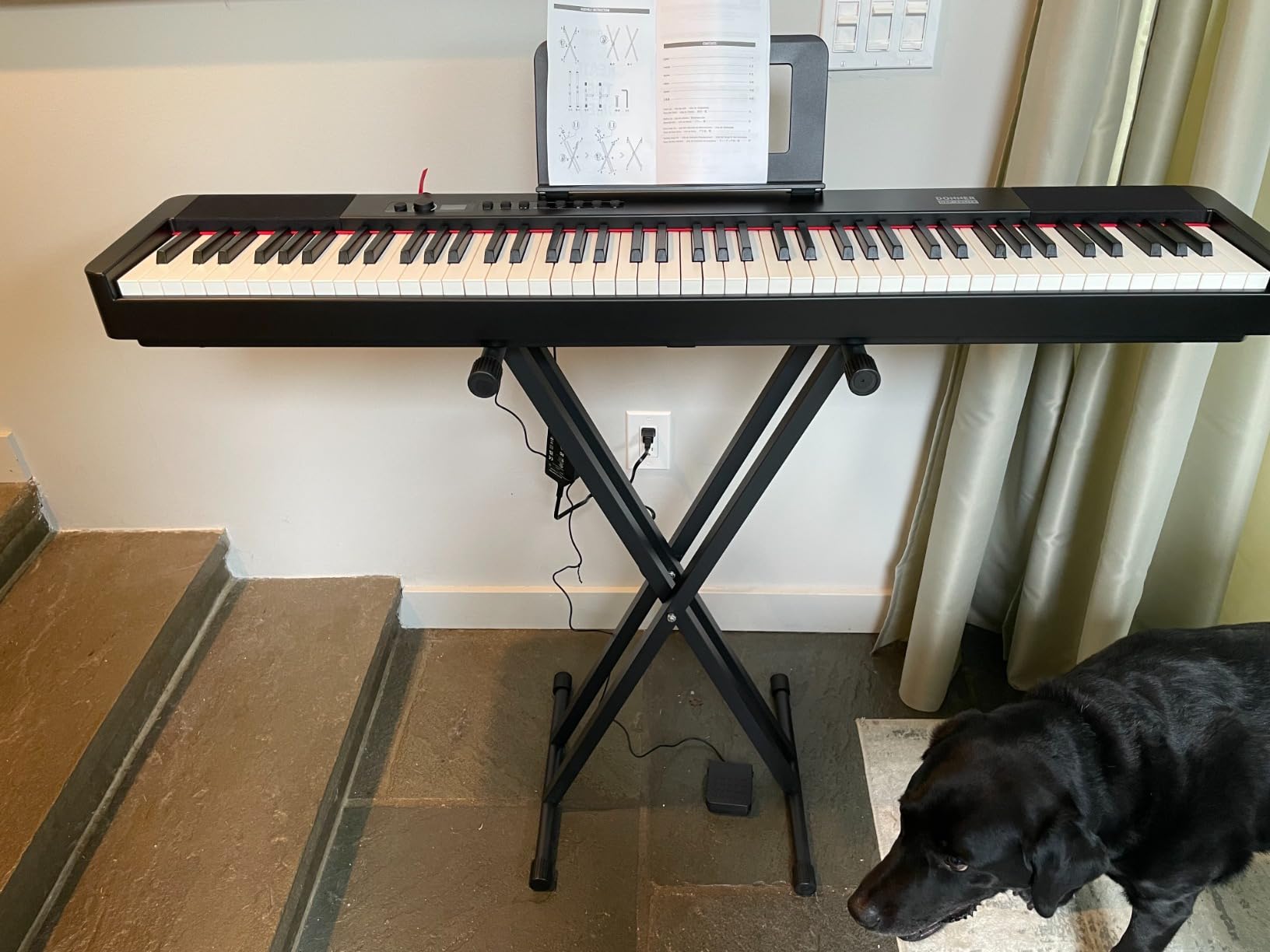 Donner DEP-20 Lite Digital Piano 88 Key Weighted Keyboard Full Size, Portable Electric Piano Set with Stand, Sustain Pedal, LCD, Wireless MIDI Audio, 185 Tones, Gifts for Beginners Teens, Black customer photo 1