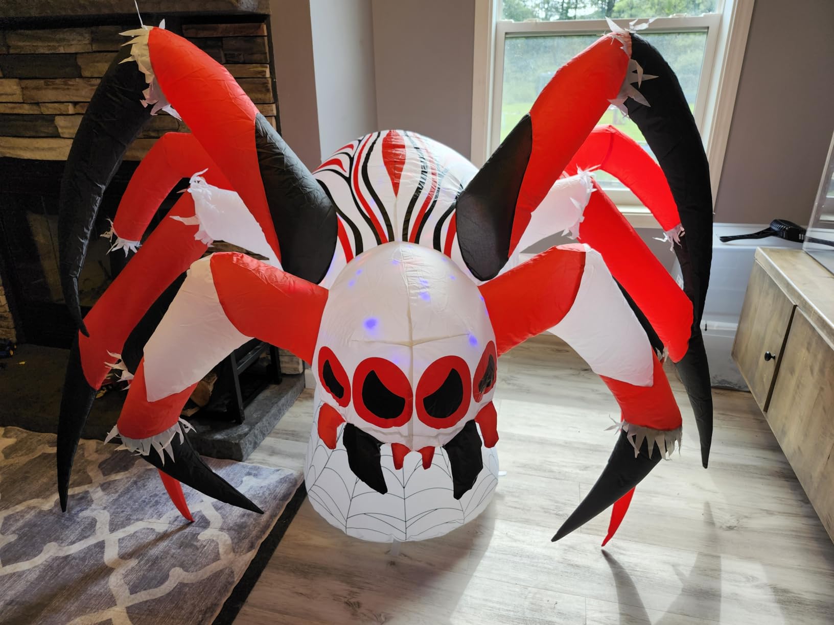 6FT Halloween Inflatables Spider Decoration with Magic Led Light Up Halloween Inflatables Outdoor Decorations Blow up Inflatables for Halloween Holiday Party Lawn Yard Outside Garden Decor customer photo 1