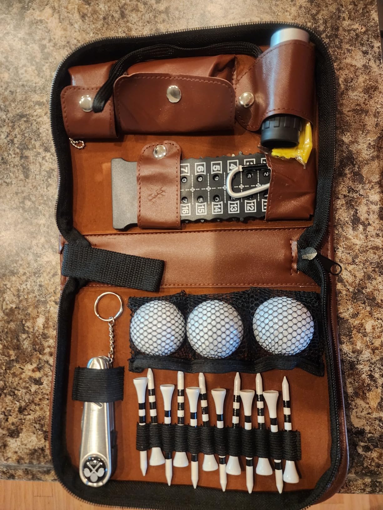 SANTA CASA Golf Gift Set - Complete Golfing Accessories for Men & Women, Dad, with 3 Golf Balls, Bag Case, Rangefinder, Tees, Brush, Divot Knife, Scorer & Ball Clamp, Essentials Golf Accessories customer photo 1