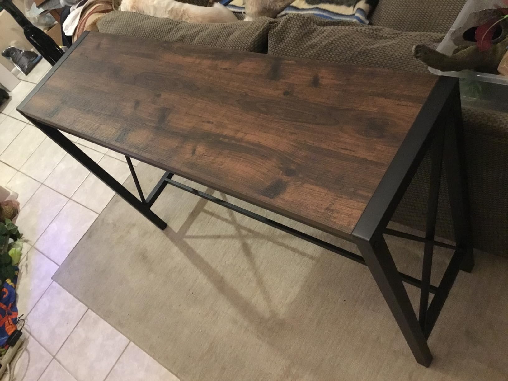 Bar Table, 55 in Counter Height Pub Tables, Rectangular Tall Behind Couch Sofa Table, High Top Wood Console Tables (Rustic Oak) customer photo 1