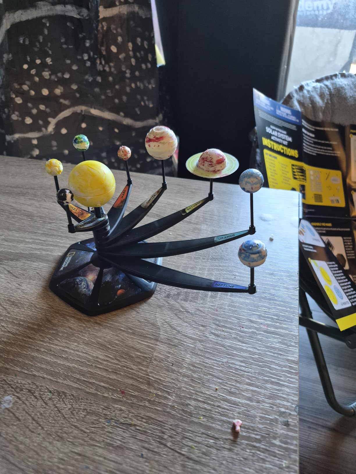 National Geographic Glow in the Dark Solar System Model for Kids Ages 8-12 | Build and Paint 3D Planets, Movable Arms, Space Bedroom Decor, Astronomy STEM Project customer photo 2