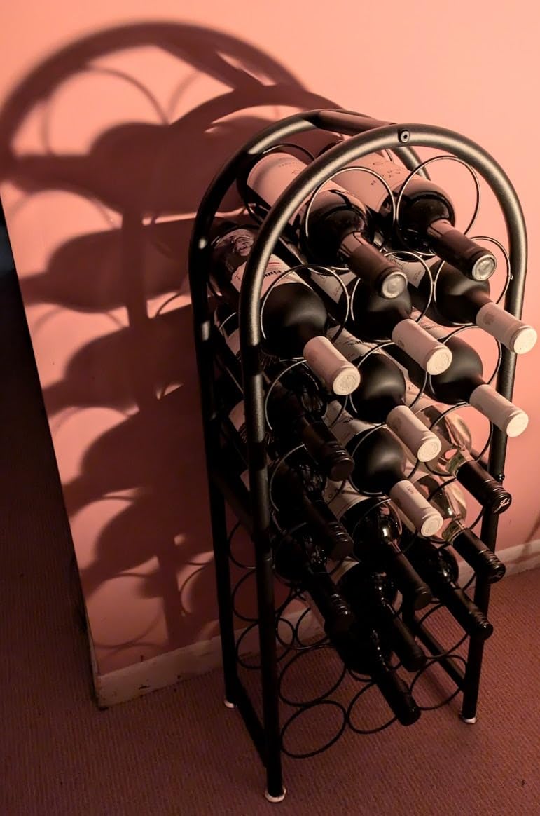 Wine Rack Freestanding Floor 23 Bottle Metal Wine Holder Organizer, Wine Rack Freestanding Floor Large Capacity Wine Storage Organizer for Home Bar Kitchen customer photo 2