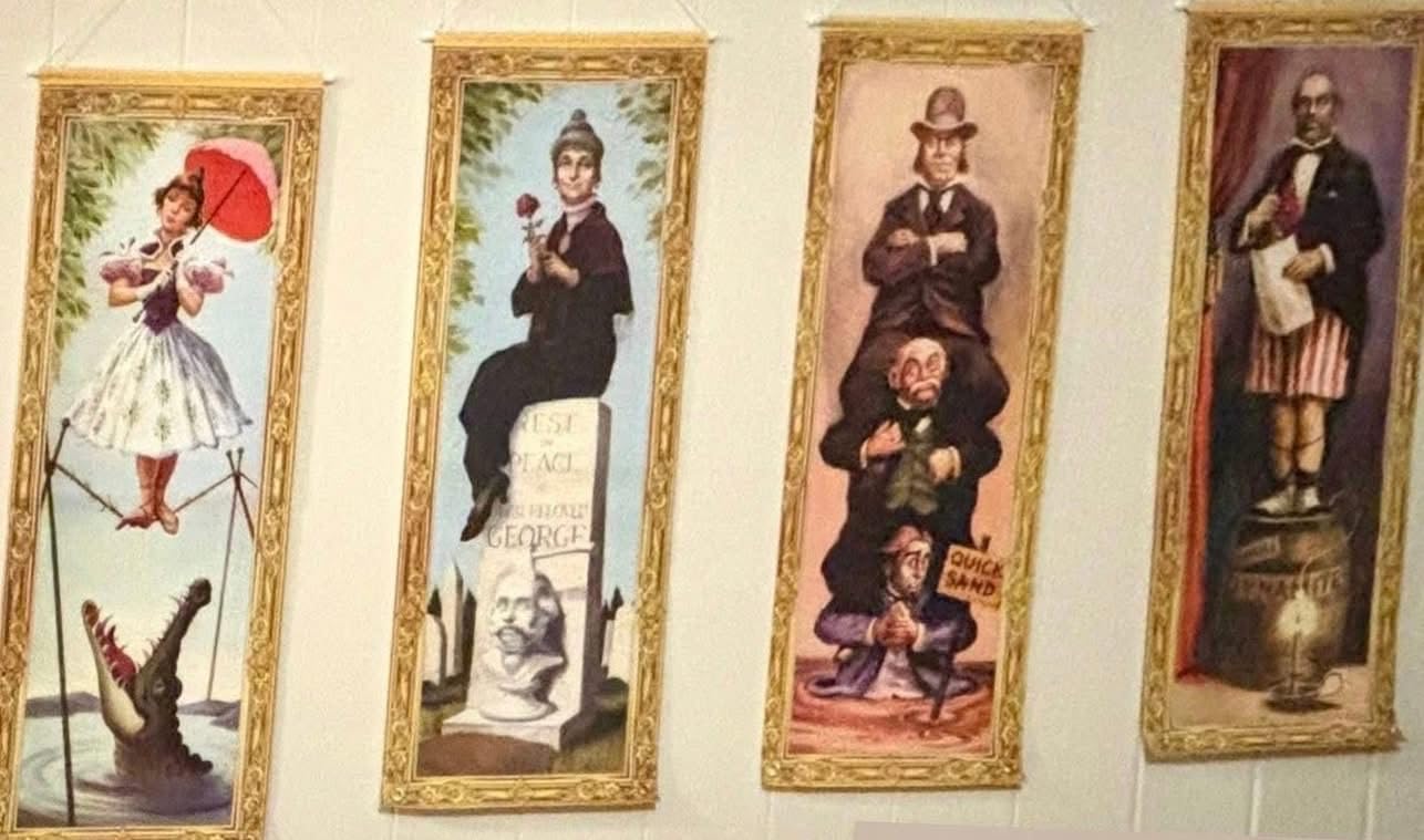 Halloween Decorations Large 4 PCS Haunted Mansion Stretching Portraits Vintage Vinyl Backdrop Decor Outdoor Horror Poster for Indoor Holiday Home Wall Art Wallpaper Hanging Porch Sign Banner Party customer photo 2