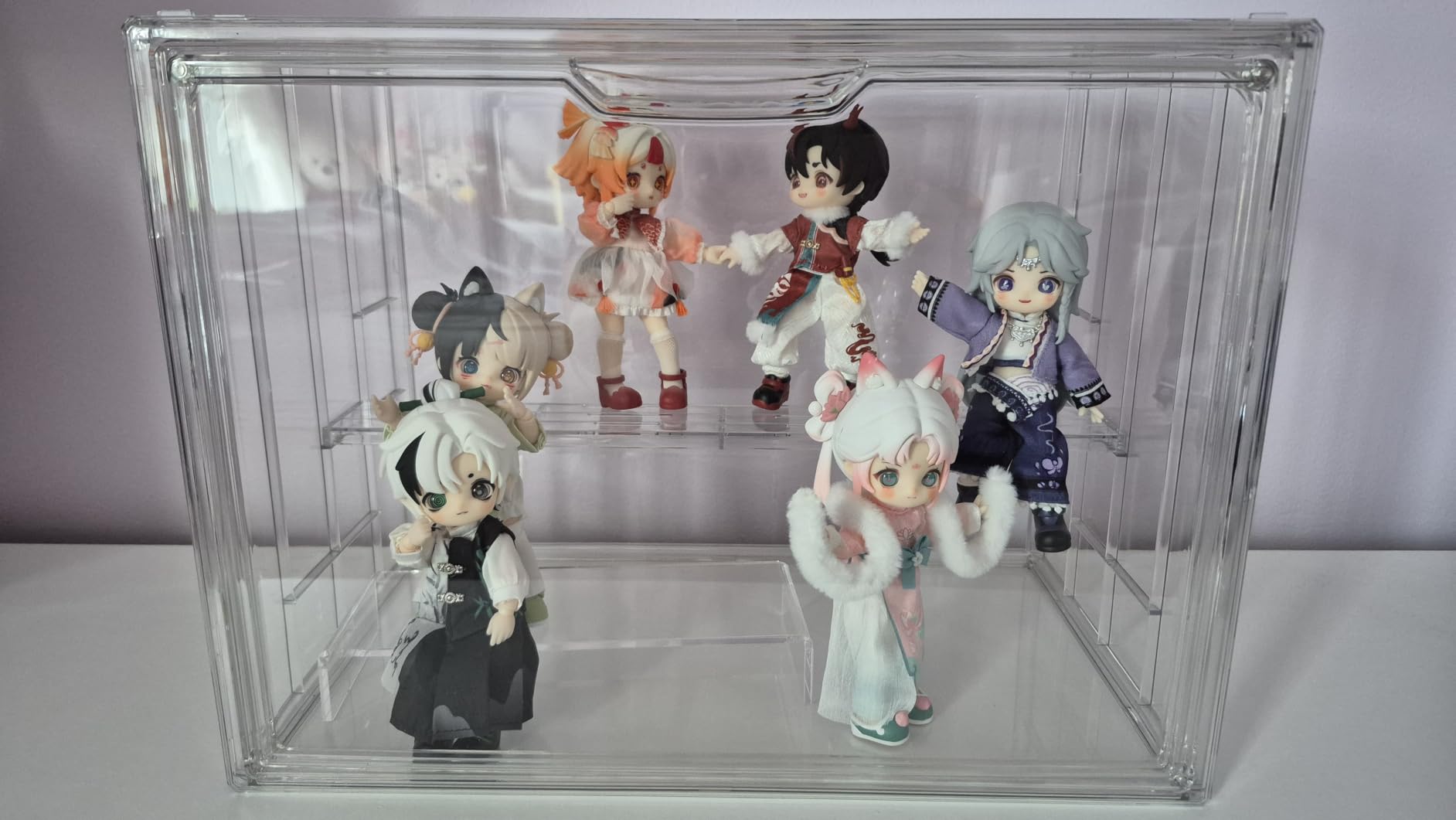 LXLXXL Acrylic Display Case for Collectibles 3 Layer Adjustable Figure Display Cases with Magnetic Door Clear Stackable Display Box for Figures Showcase 2Pack customer photo 2