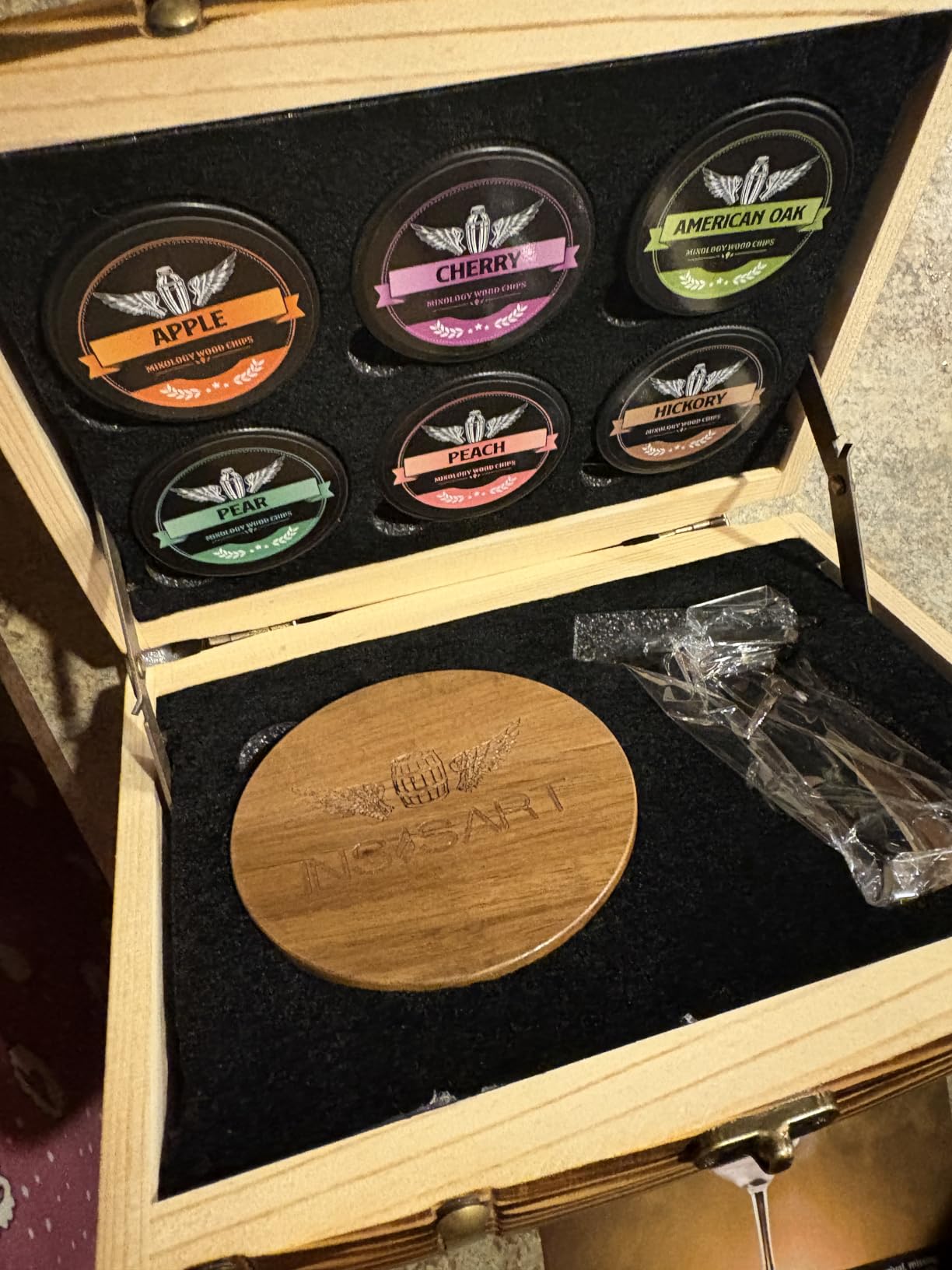 Whiskey Smoker Kit with Charred Wood Barrel (Patent Pending) - Cocktail Smoker with Torch & 6 Premium Wood Chips for Old Fashioned & Whiskey - Perfect Home Bar Gift for Men, Dad, Husband (No Butane) customer photo 2