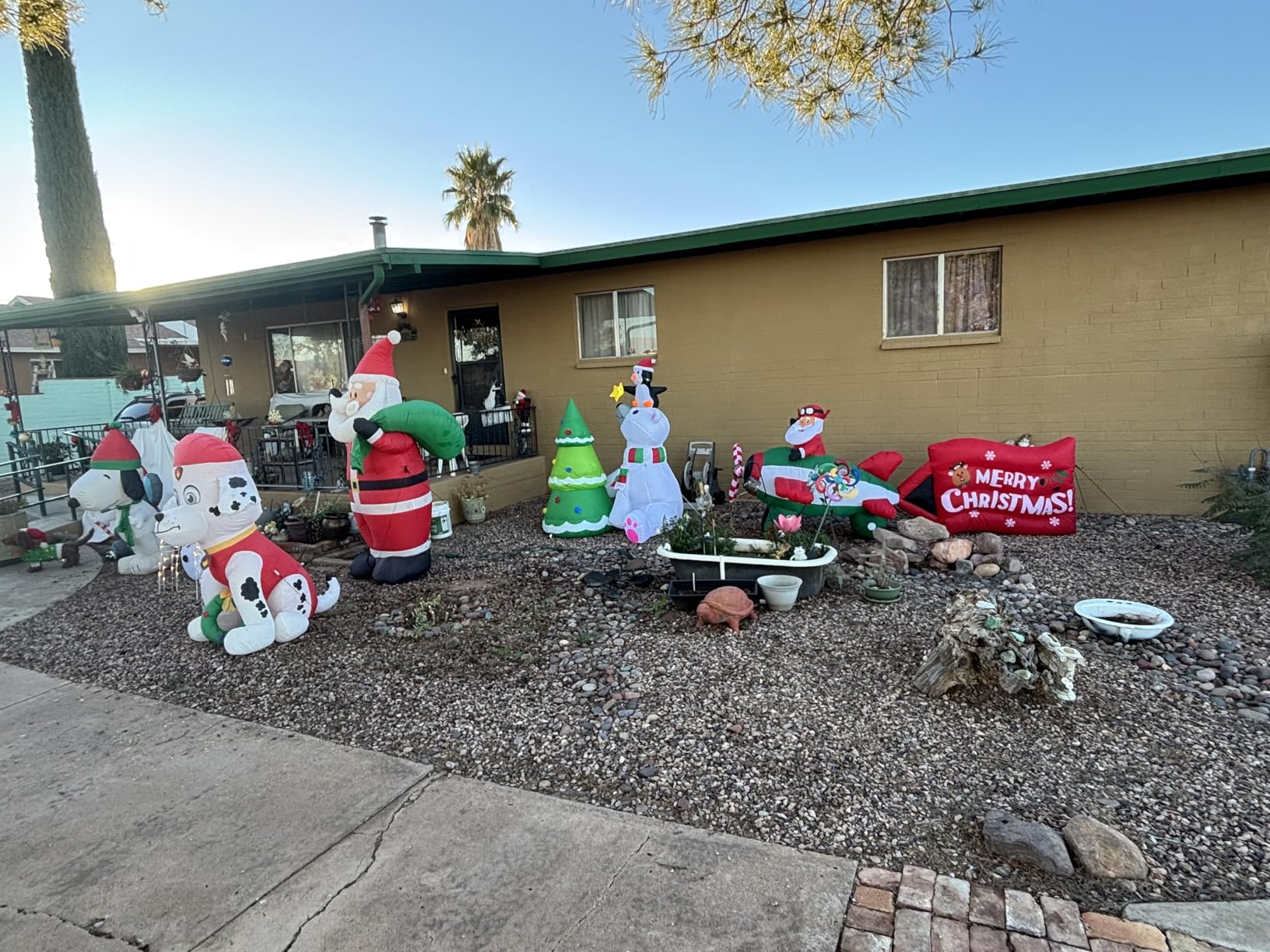 10.5 FT Animated Christmas Inflatables Santa Claus on Airplane, Xmas Blow Ups Outdoor Decorations for Yard Garden Lawn Holiday Home Party Decor customer photo 2