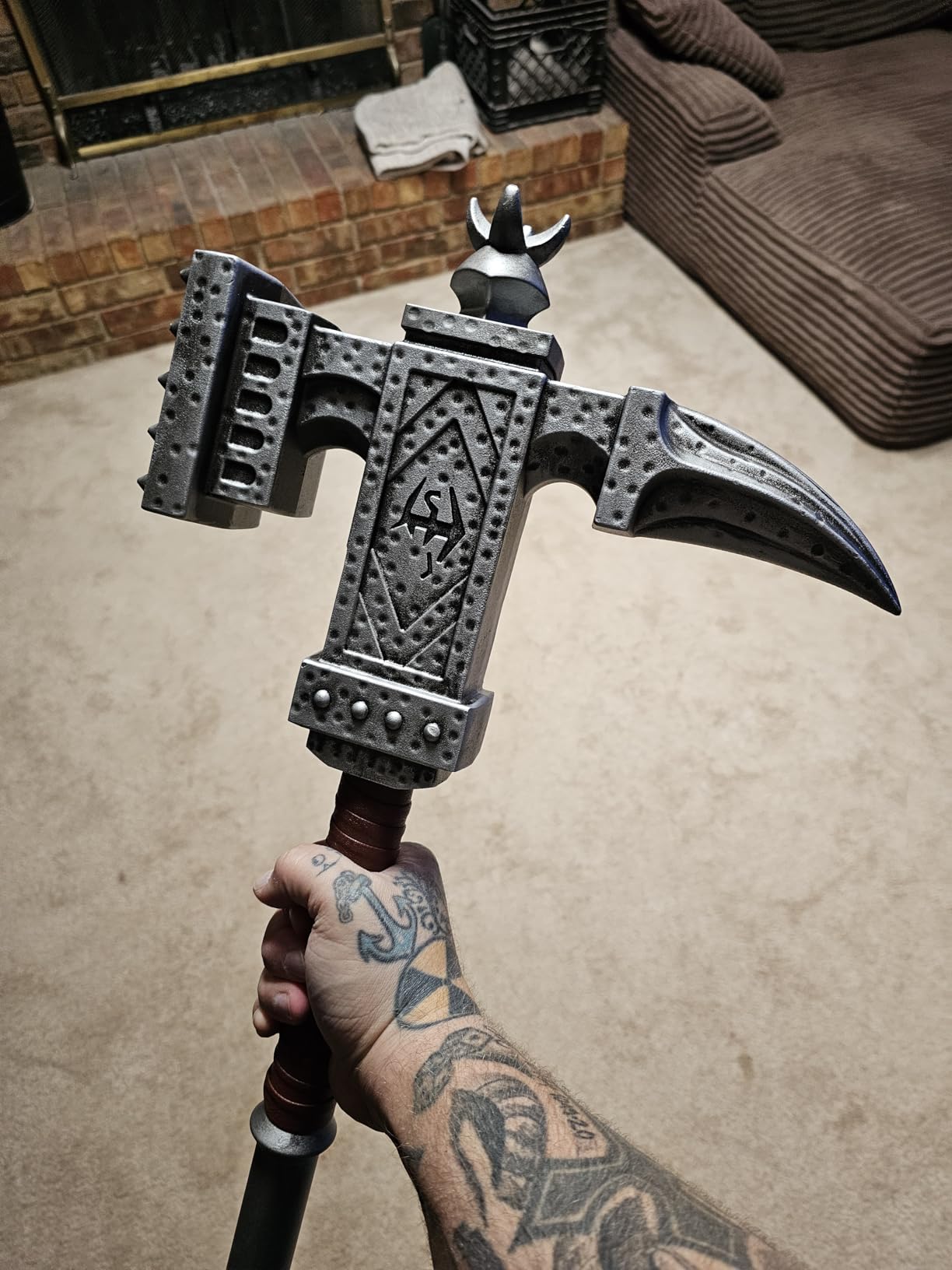 Heartcos 33.5'' Metal Falx Carius Cosplay Melee Decorative Hammer | with Hanging Plaque Non-Functional Collectible Home Decor customer photo 1