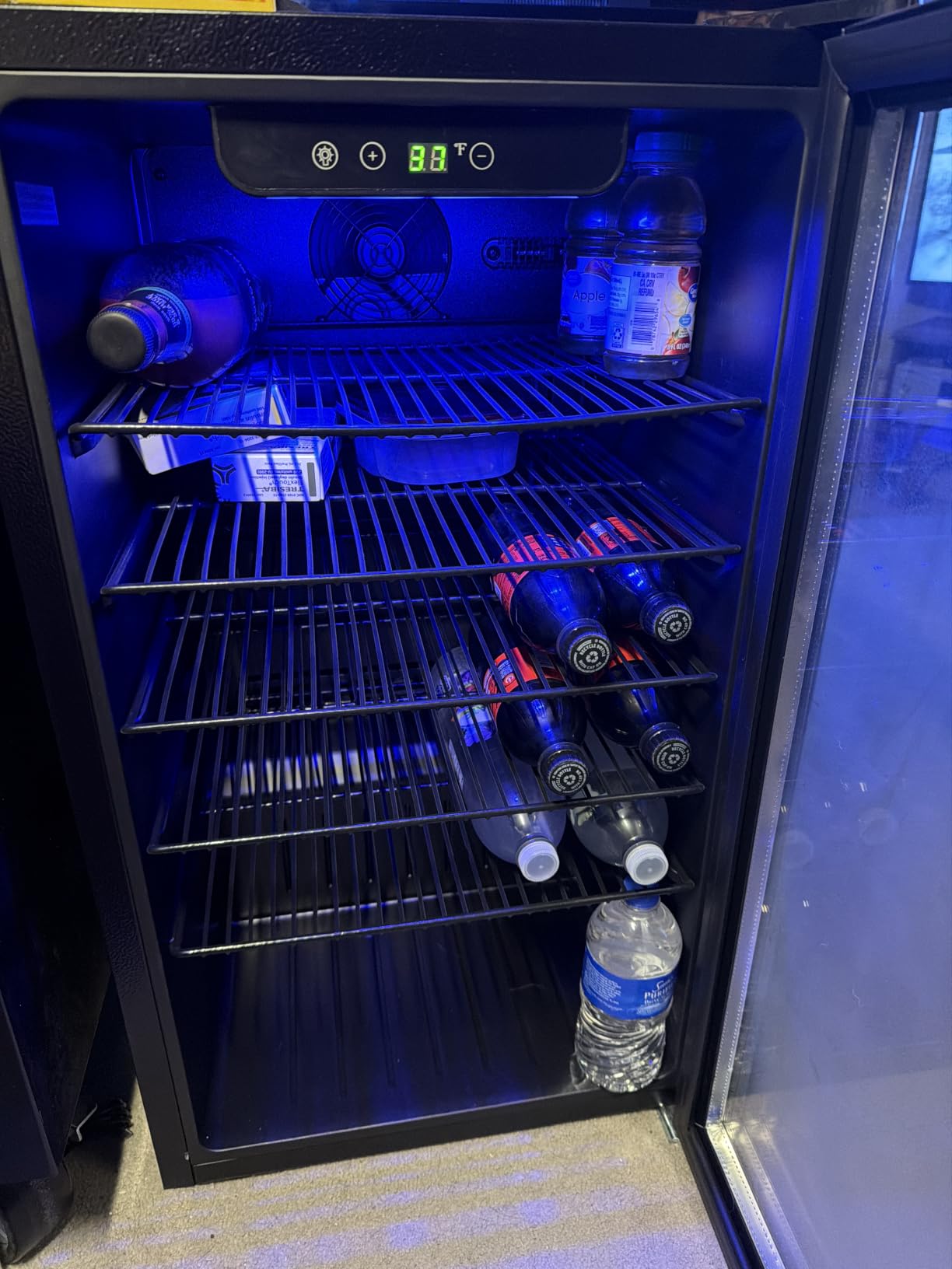 EUHOMY 18L Beverage Refrigerator Cooler, 24 Cans Mini Fridge with Quiet Compressor, Countertop Small Fridge with 40°F-61°F Digital Temperature Control, LED Lgiht for Home, Bar, Office customer photo 2