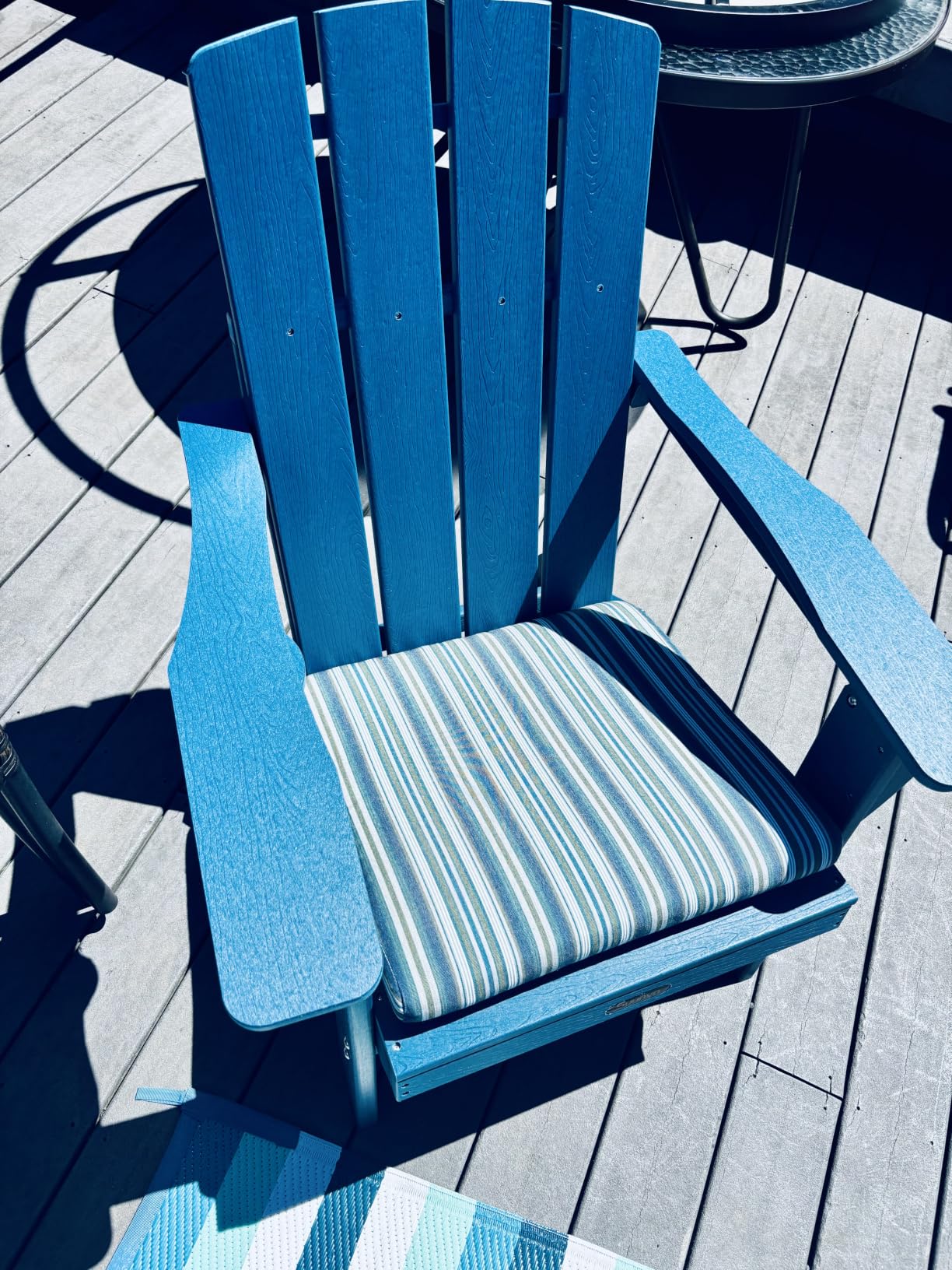 Folding Adirondack Chair, HDPE Adirondack Chairs with 2 Cup Holder, Plastic All-Weather Fire Pit Chairs, Outdoor Lawn Chair for Patio Garden (Black) customer photo 2