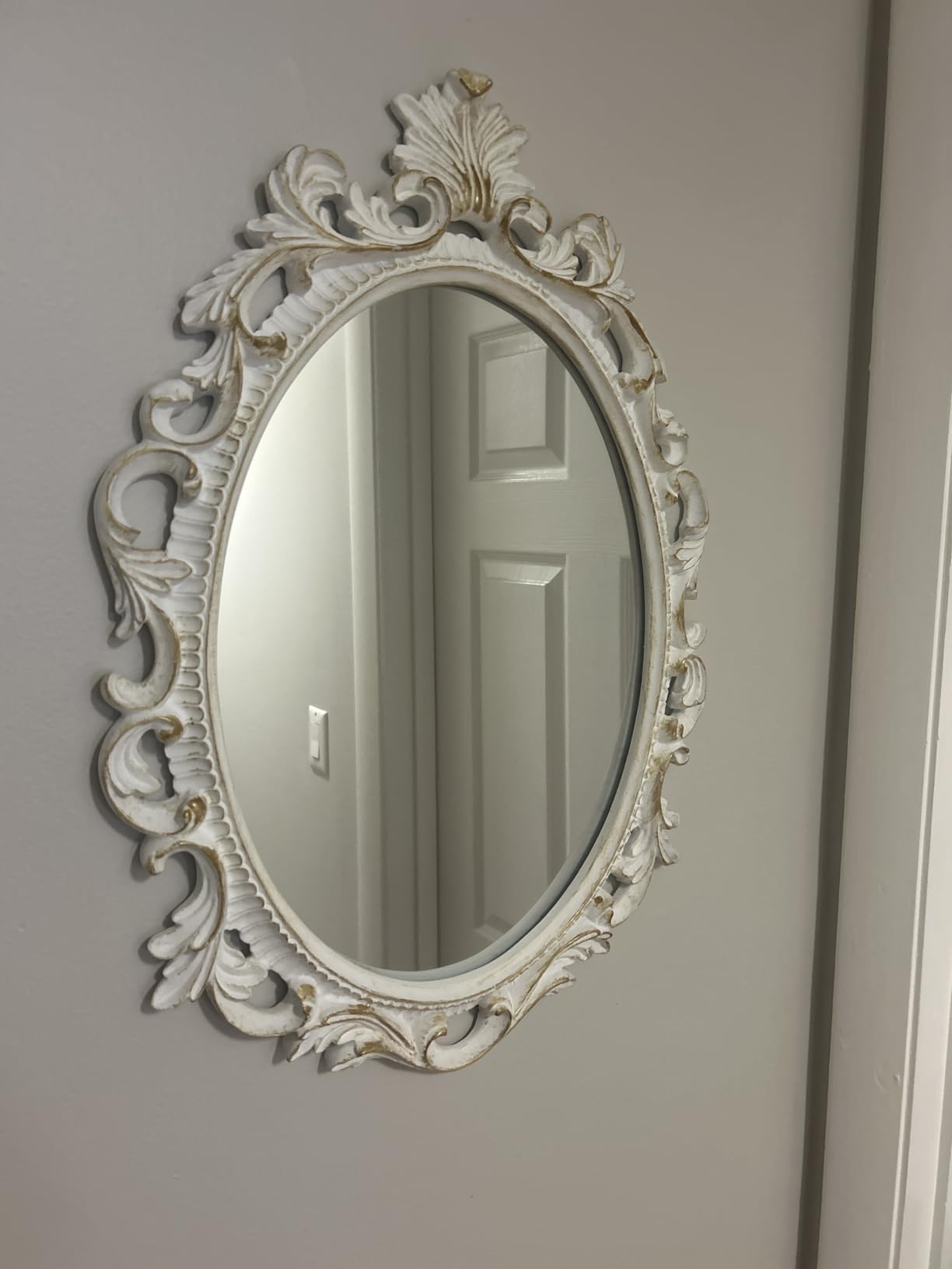 SIMON'S SHOP Black Oval Wall Mirror, Gothic Scroll, 18 x 24 in customer photo 1