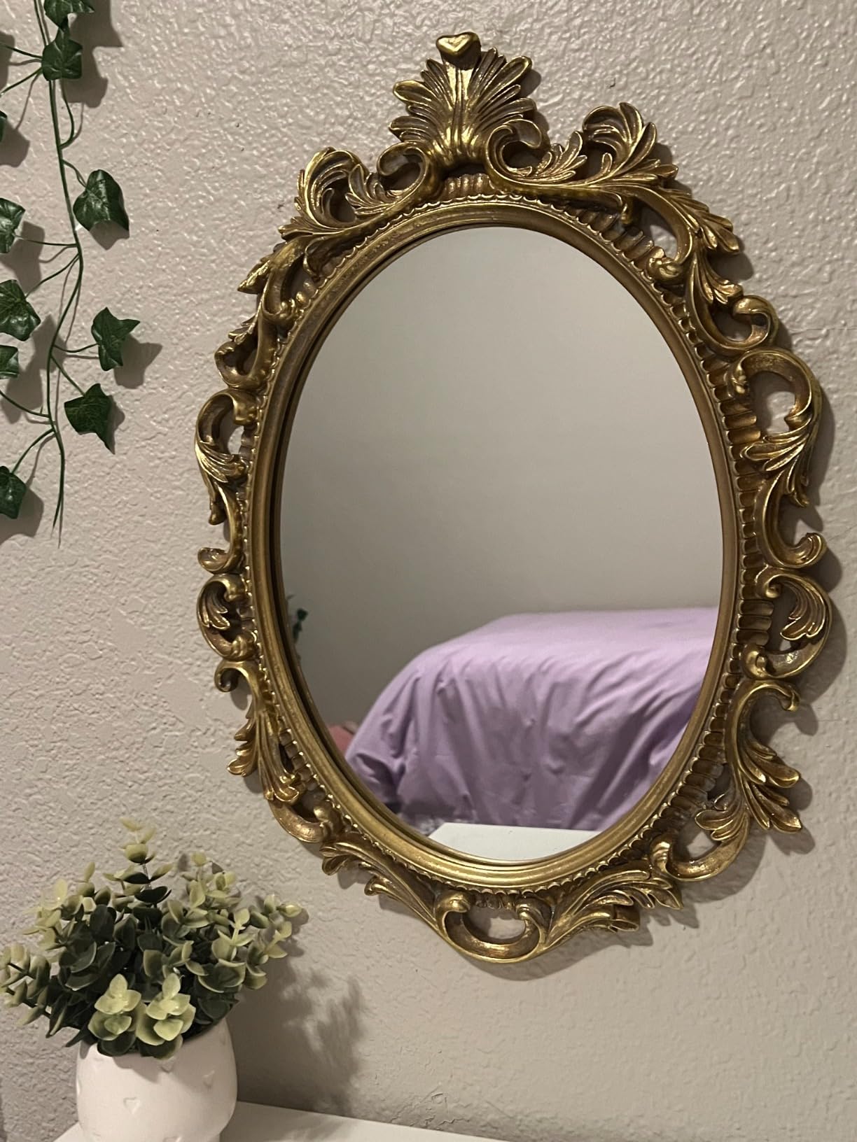 SIMON'S SHOP Black Oval Wall Mirror, Gothic Scroll, 18 x 24 in customer photo 2