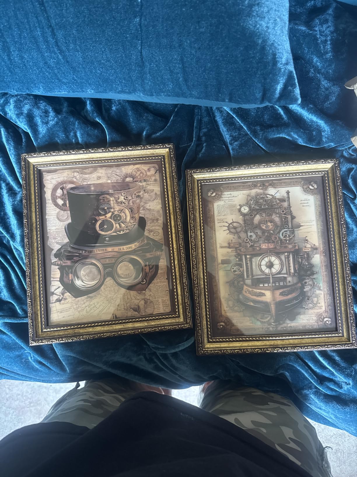 LARTSFRO Vintage Steampunk Wall Art Decor Posters Prints, Punk Room Bedroom Bathroom Dorm Wall Art Decor, Vintage Industrial Train Clock Hat Ship Posters Wall Decor for Home Office Man Cave Decor, 10x8 Inch Set of 4 Pcs Pictures (UNFRAMED) customer photo 2