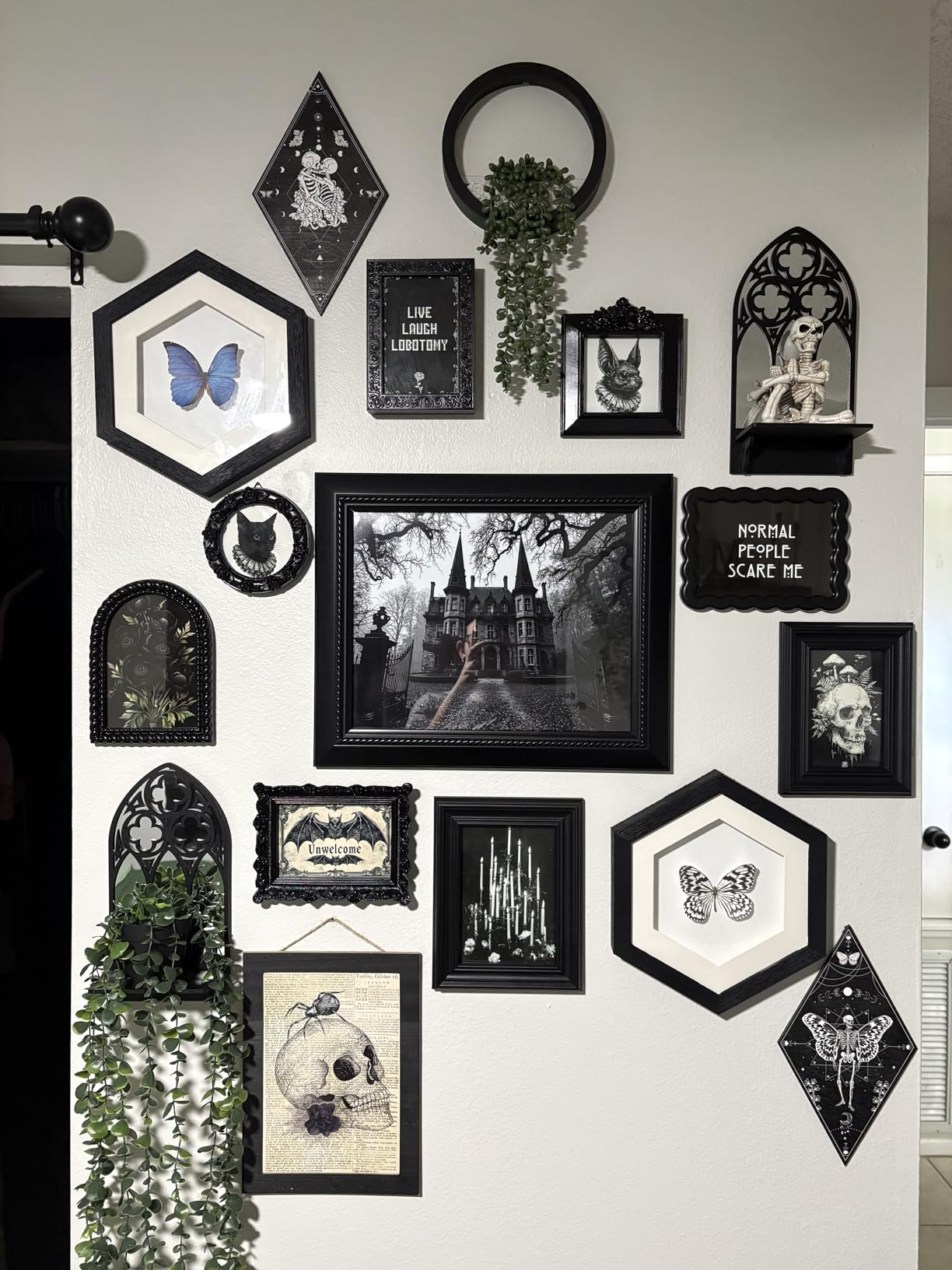 2 Set Gothic Candle Sconces Wall Decor Arch Cathedral Frame, Gothic Wall Sconce Candle Holder for Bedroom, Bathroom, Dining Room, Living Room, Black customer photo 2
