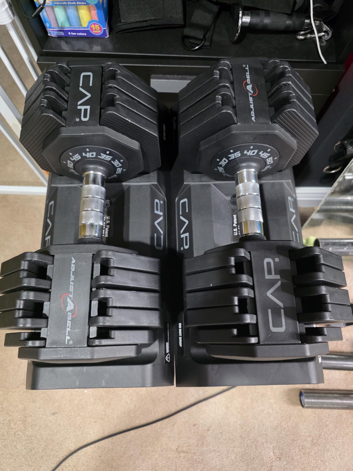 CAP ADJUSTABELL Adjustable Dumbbell Set, Premium Quick Select Adjustable Weights for Strength Training, Singles & Pairs, 12.5 LB, 25 LB & 55 LB, Round & Hex Dumbbells, Multiple Grip Handle Options customer photo 1