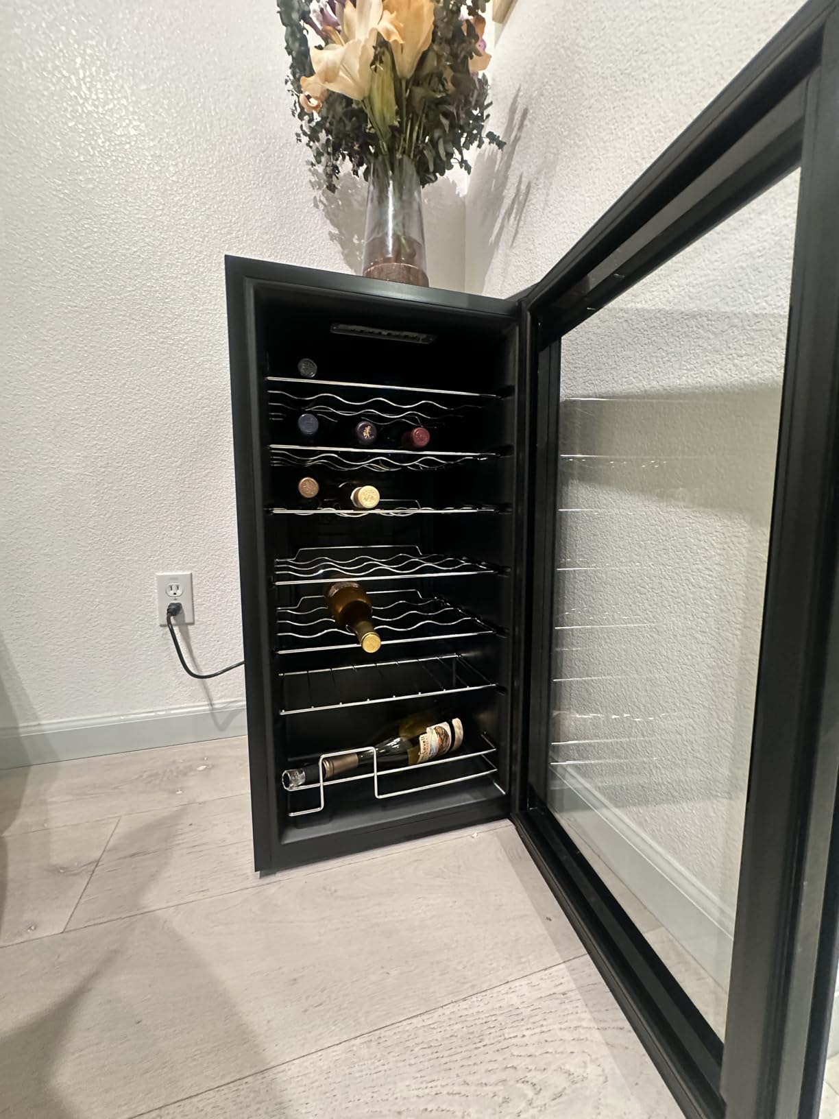 BODEGACOOLER 24 Bottle Mini Fridge for Bedroom, Compressor Wine Cooler Refrigerator for Home and Kitchen, Wine Cooler with Digital Temperature Control & Double-layer Glass Door for Wine, Champagne customer photo 2