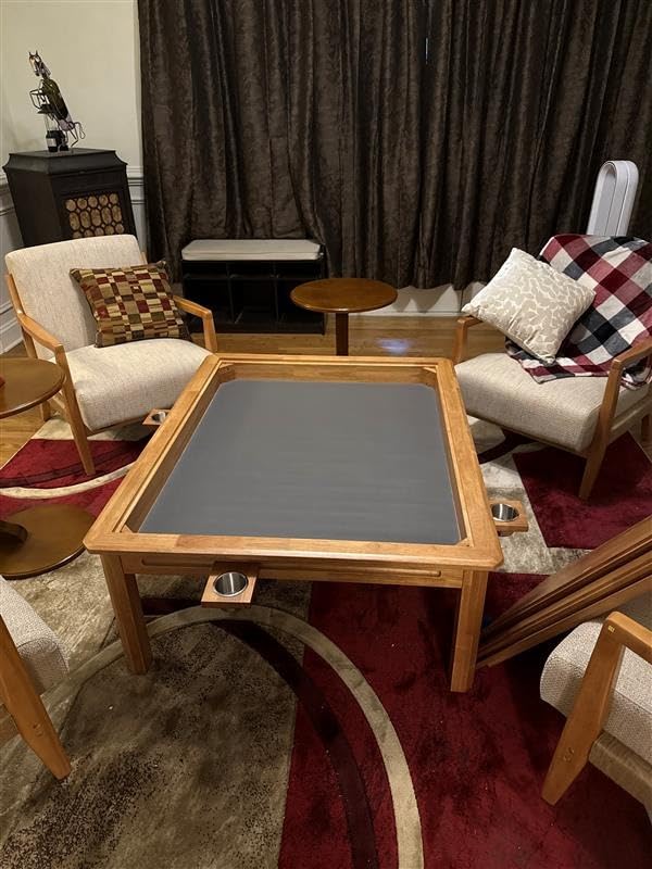 Board Game Coffee Table with Removable Table Top, Seats 4 Players with 3ft-7in x 2ft-9in Play Area, Includes Play Mat and Detachable Cup Holders, Minimal Assembly Required customer photo 2