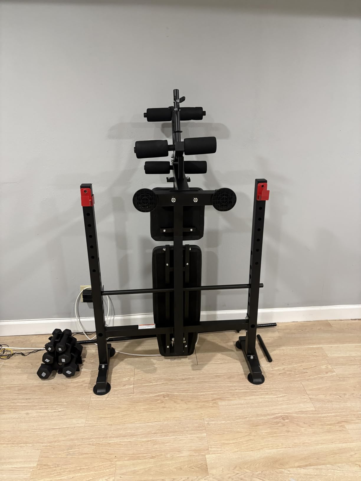 MAIDOMA Foldable 1500LBS Capacity 8 IN 1 Weight Bench Set with Leg Extension/Squat Rack/Preacher Curl, Adjustable Bench Press for Home Gym Full Body Workout customer photo 1
