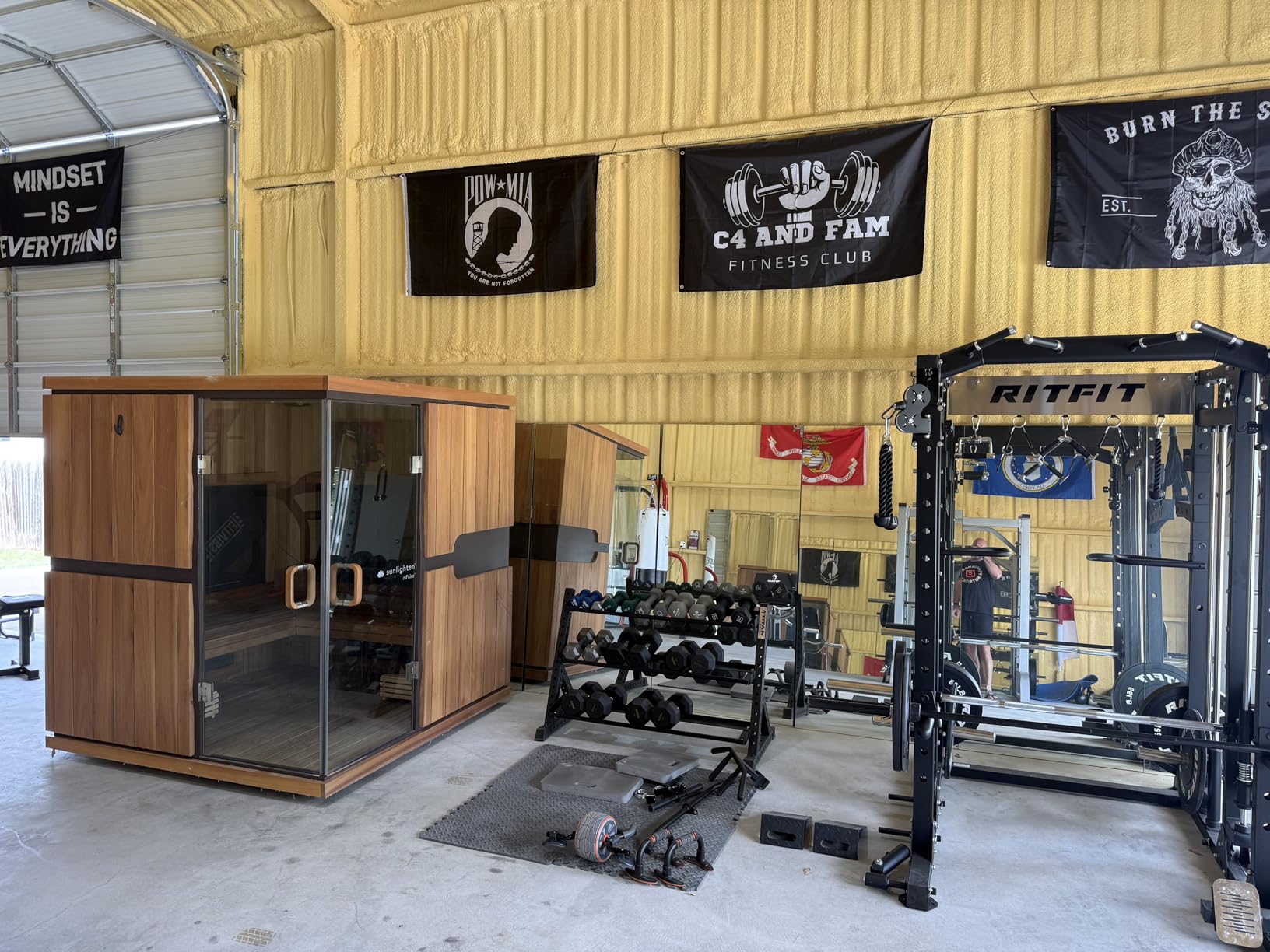 RitFit Buffalo Smith Machine, Power cage with LAT-Pull Down System & Cable Crossover System, All-in-One Squat Rack for Home Gym, Power Rack customer photo 1