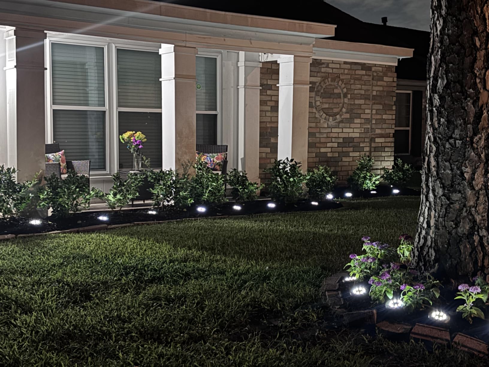 INCX 4.6 inch Solar Lights Outdoor Waterproof, 12 Pack Solar Garden Lights Landscape Lighting for Patio Pathway Lawn Yard Deck Driveway Walkway, Warm White customer photo 1