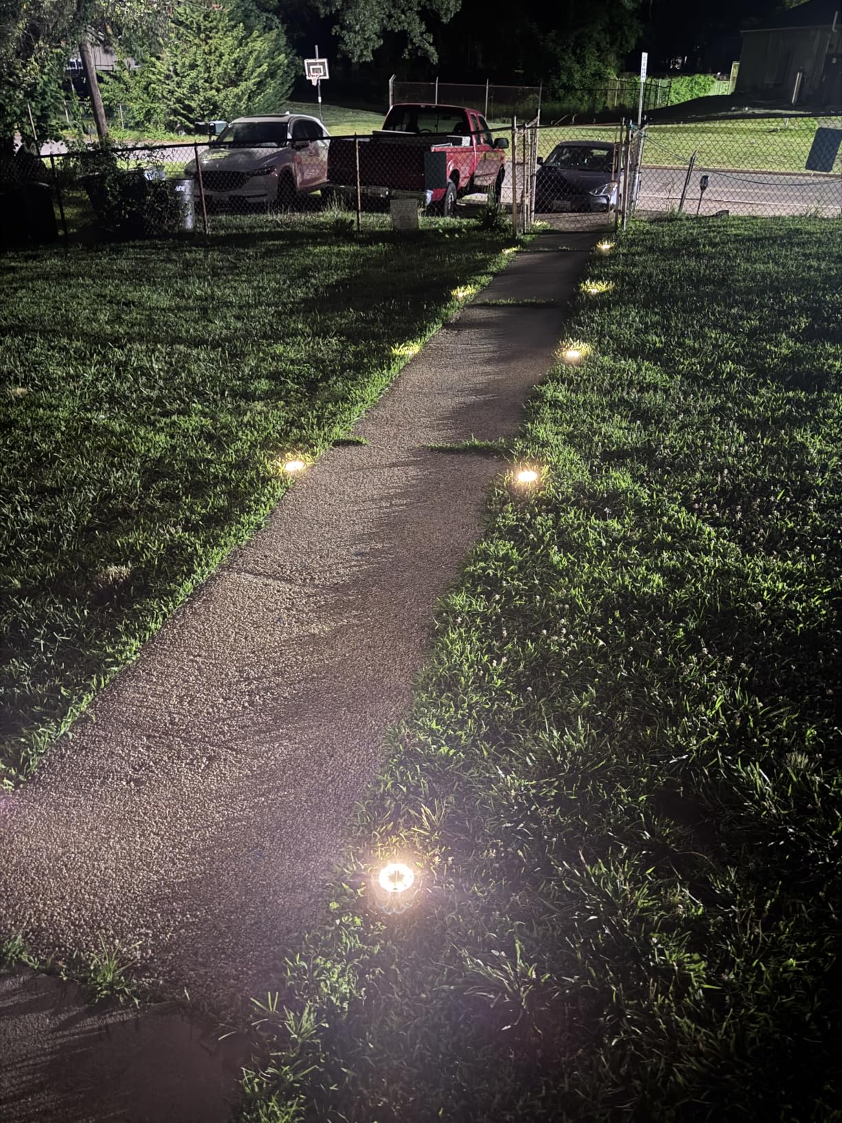 INCX 4.6 inch Solar Lights Outdoor Waterproof, 12 Pack Solar Garden Lights Landscape Lighting for Patio Pathway Lawn Yard Deck Driveway Walkway, Warm White customer photo 2