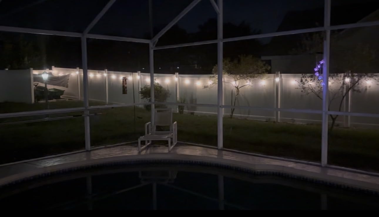 RTTY Outdoor String Lights 50 FT, LED Patio Light for Outside Waterproof | Dimmable Connectable Shatterproof Hanging Lighting for Cafe, Bistro, Balcony, Porch, Yard, Deck, Market, Warm White, 2700K customer photo 1