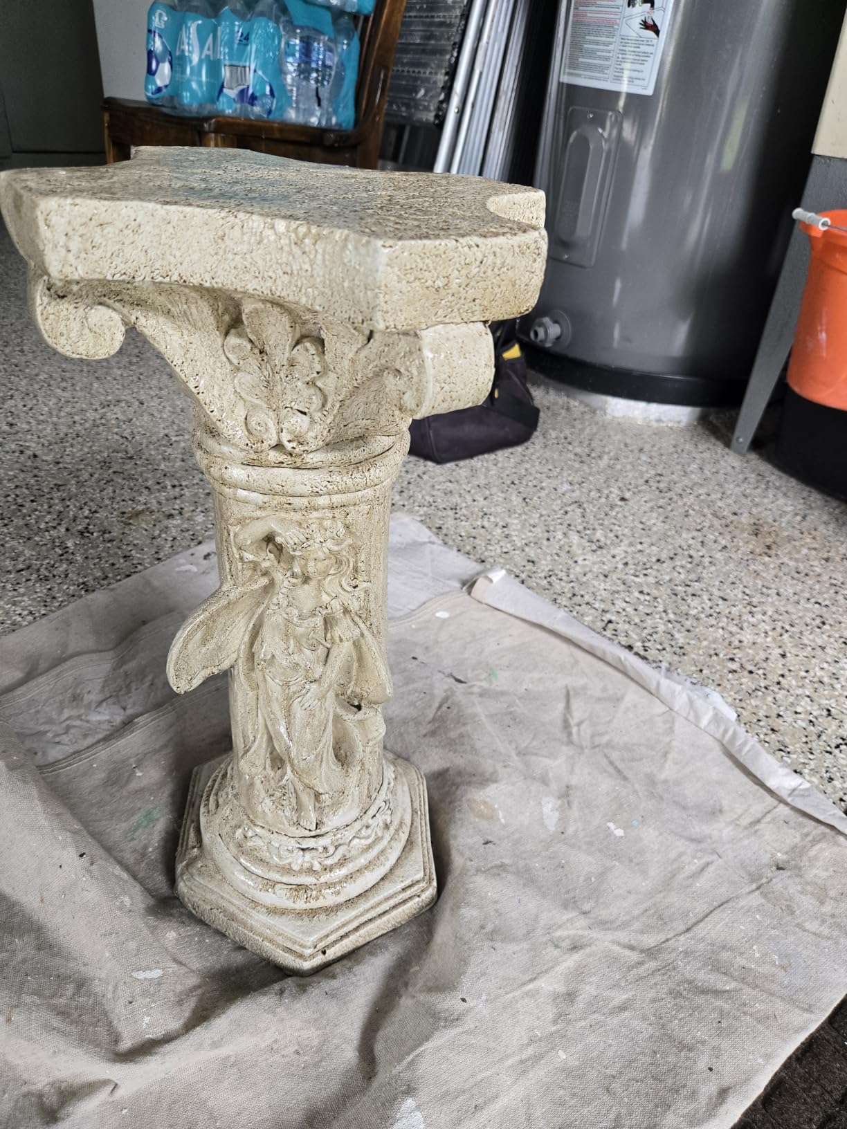 Winged Angel Roman Column Pedestal 21.3