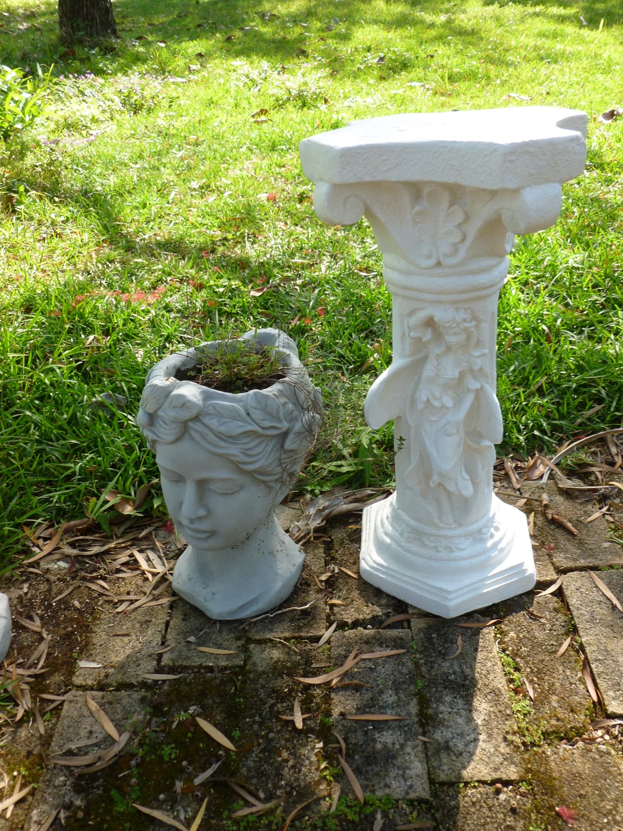 Winged Angel Roman Column Pedestal 21.3