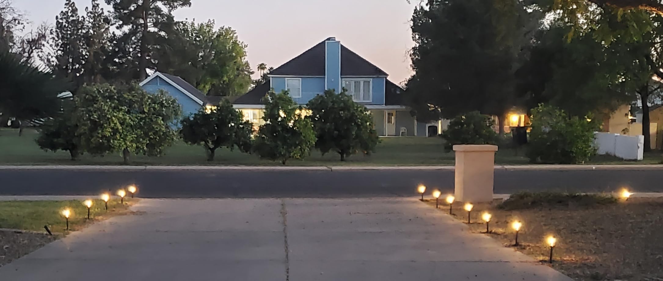 Eyrosa Solar Lights Outdoor, 12 Pack Waterproof Solar Landscape Lighting for Pathway Garden Yard Path Walkway Driveway Lawn Patio Outside Decor, Warm White customer photo 1