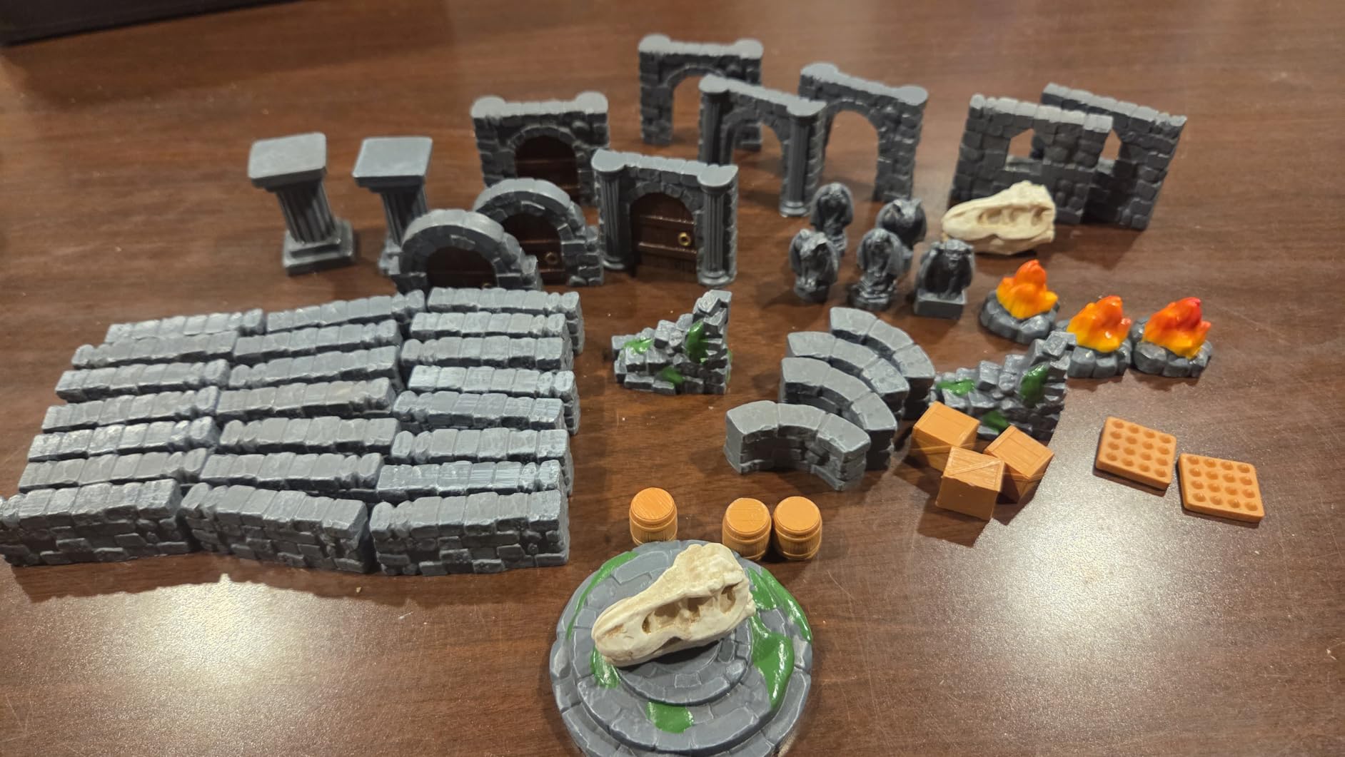 Warmtree 60 Pcs Modular Dungeon Walls,28mm Miniature Terrain | Building Accessories for Tabletop Scene Diorama Supplies Battle Grid Mat Accessory Gift of Christmas Halloween customer photo 2