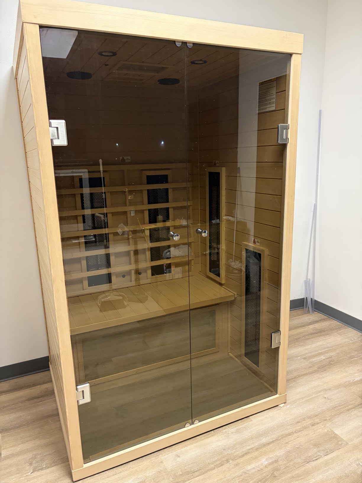 Ceramic Infrared Sauna Compact 1 Person Infrared Saunas for Home | Hemlock Wood Home Sauna Spa Far Infrared Sauna Indoor Low EMF Infrared Saunas for Home with Smart Display, Bluetooth Speaker customer photo 2