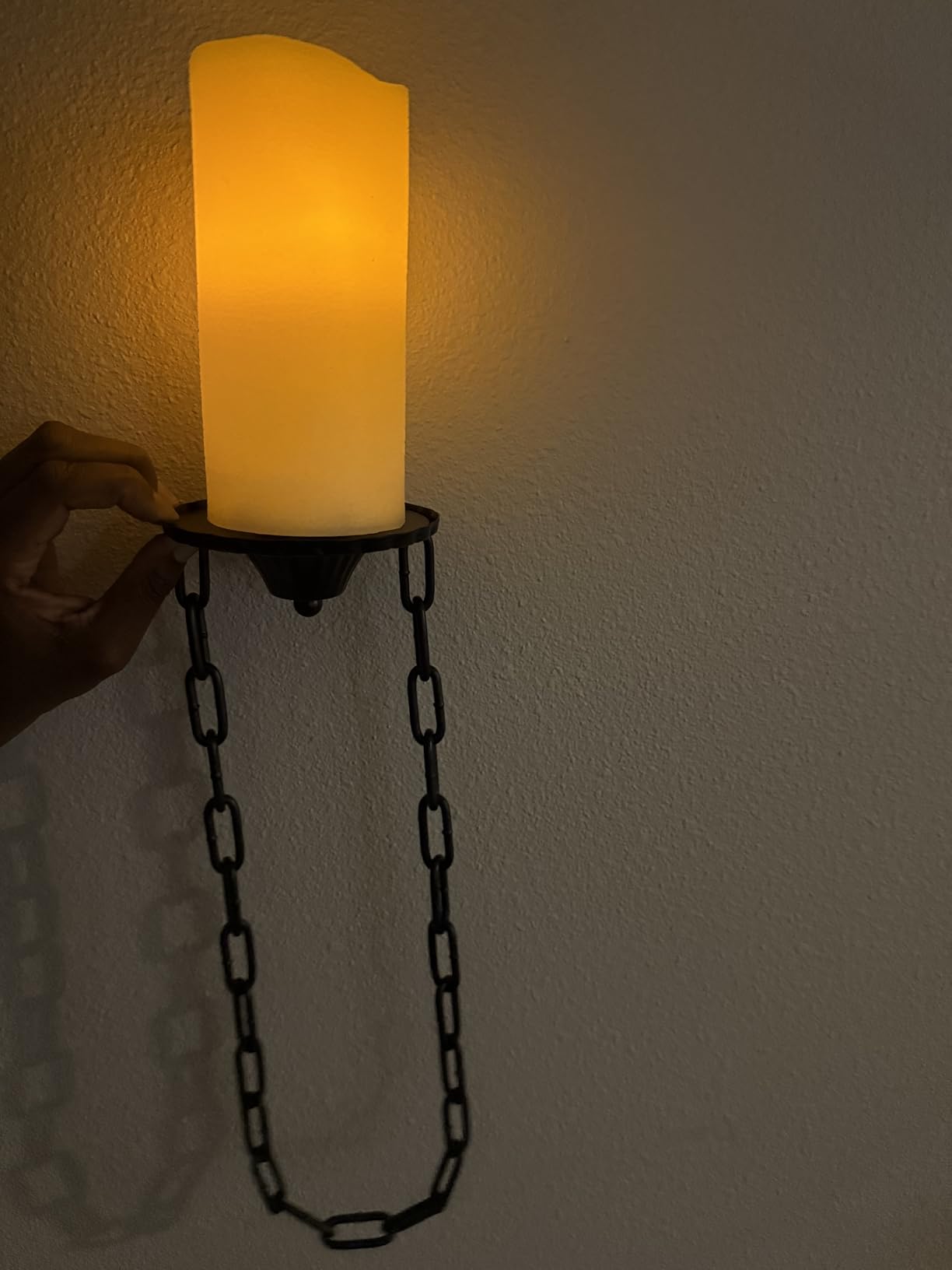 Candle Sconce (Set of 2) - Medieval Metal Wall Decorations - Gothic Retro Chain Wall Candle Sconces - Black Wall Sconces customer photo 1