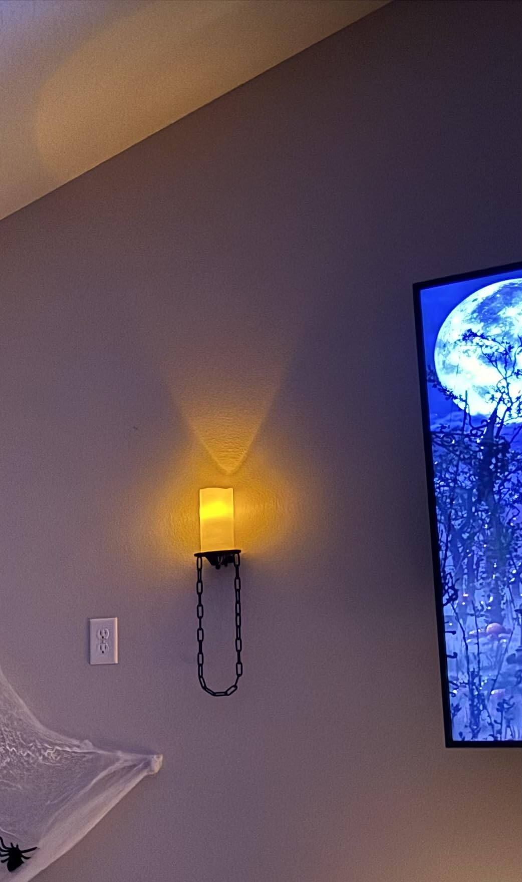 Candle Sconce (Set of 2) - Medieval Metal Wall Decorations - Gothic Retro Chain Wall Candle Sconces - Black Wall Sconces customer photo 2