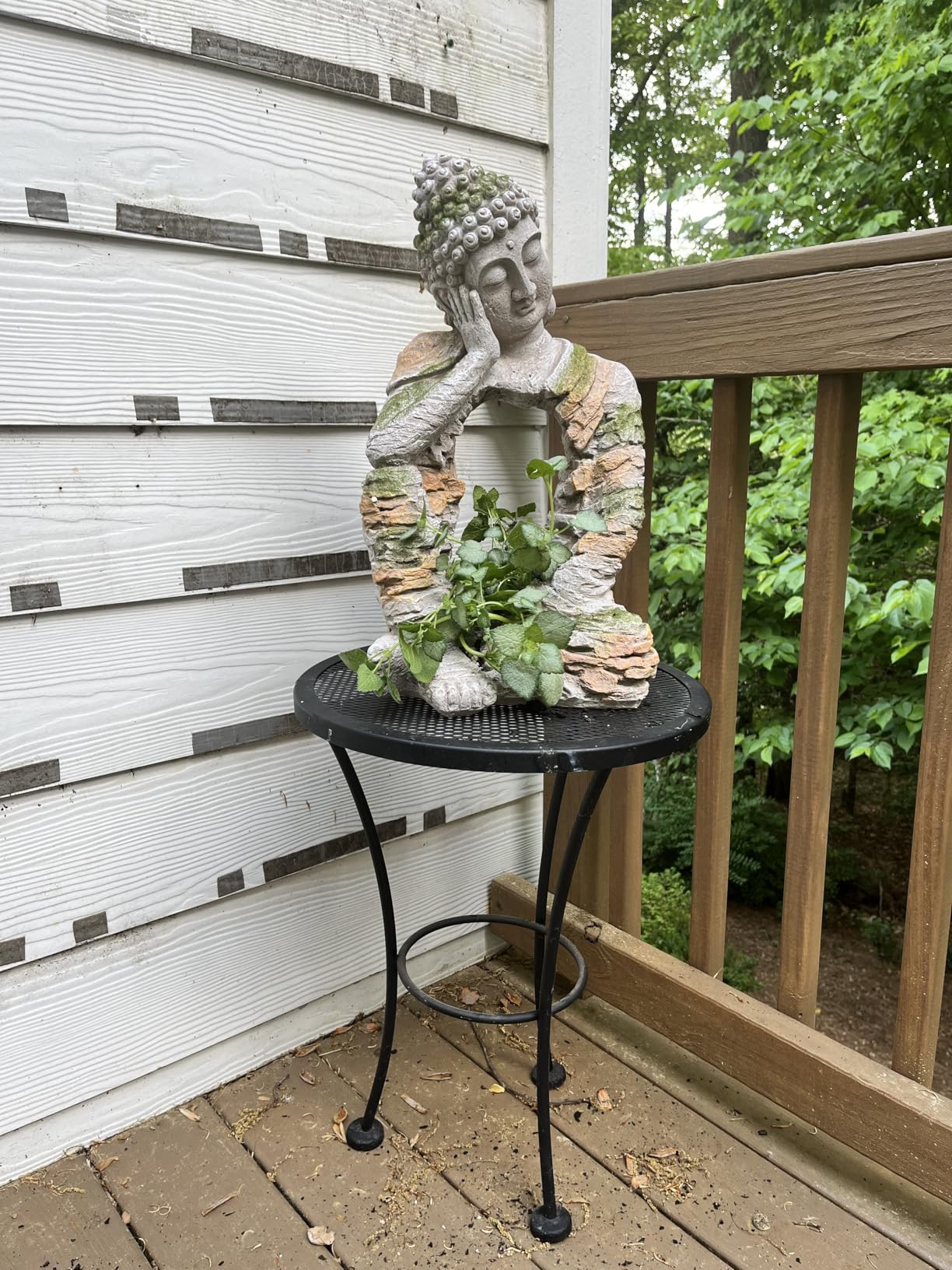 homary Outdoor Sleeping Buddha Statue Planter | Zen Garden Sculpture, Flower Pot, Magnesium Oxide, Indoor Outdoor Decoration, For Patio, Lawn, Temple, Office customer photo 2