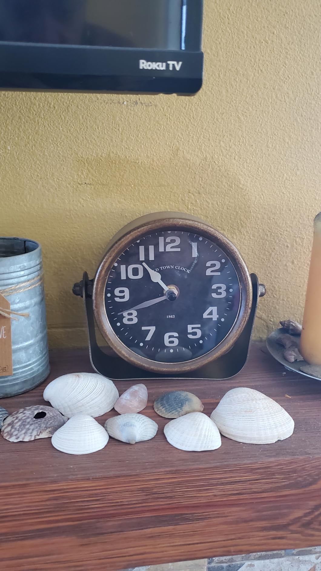 YOUKI Vintage Steampunk Desk Shelf Clocks, Mantle Clock, Decorative Battery Operated Table Top Clock, Quiet Non-Ticking, Small Clocks for Living Room, Bedroom, Office customer photo 1