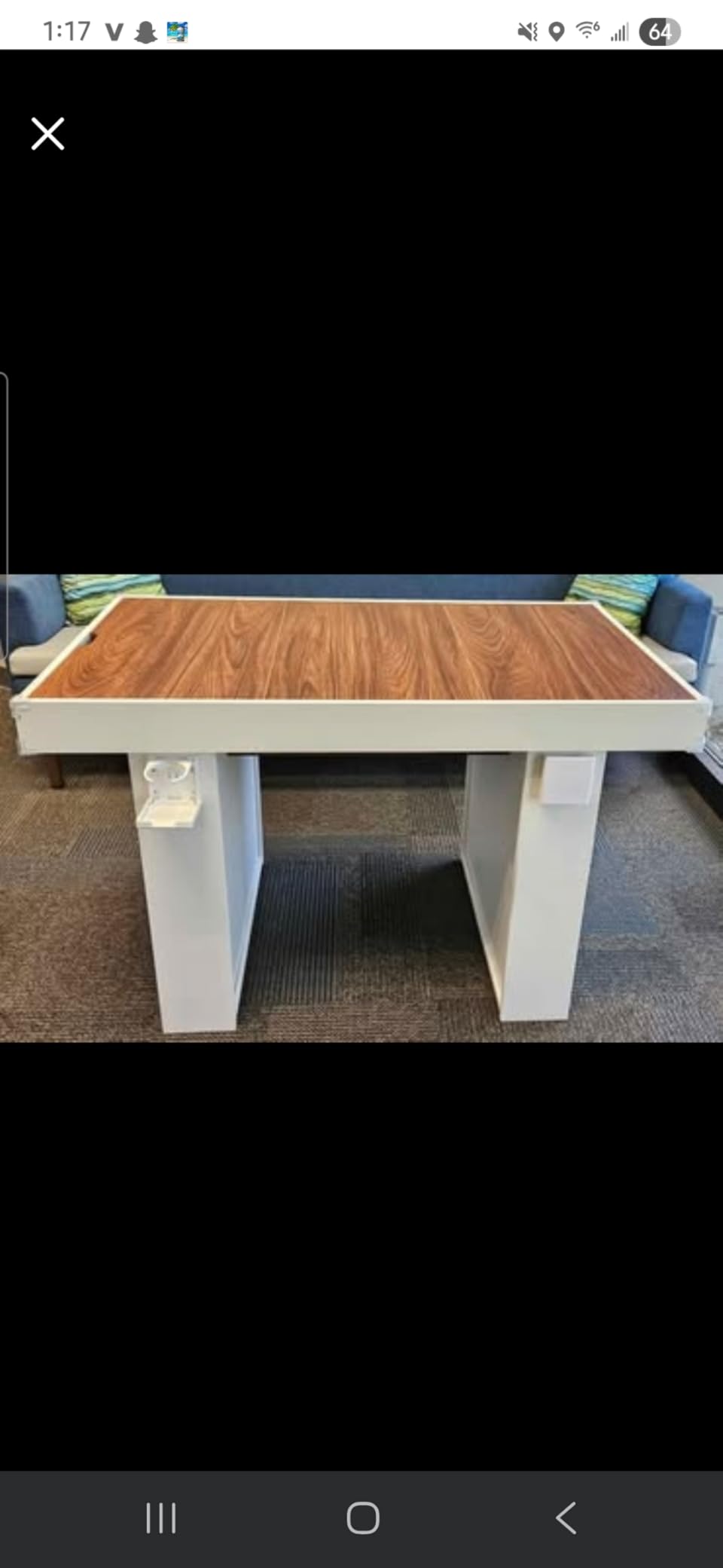 Gaming & Dining Table with Removable Top & PU Leather Mat, Board Game Table for 4-6 Players, Side Storage Shelves & Cup Holders, Corner Protectors, for Card Games, DND, Poker & Building Blocks customer photo 1