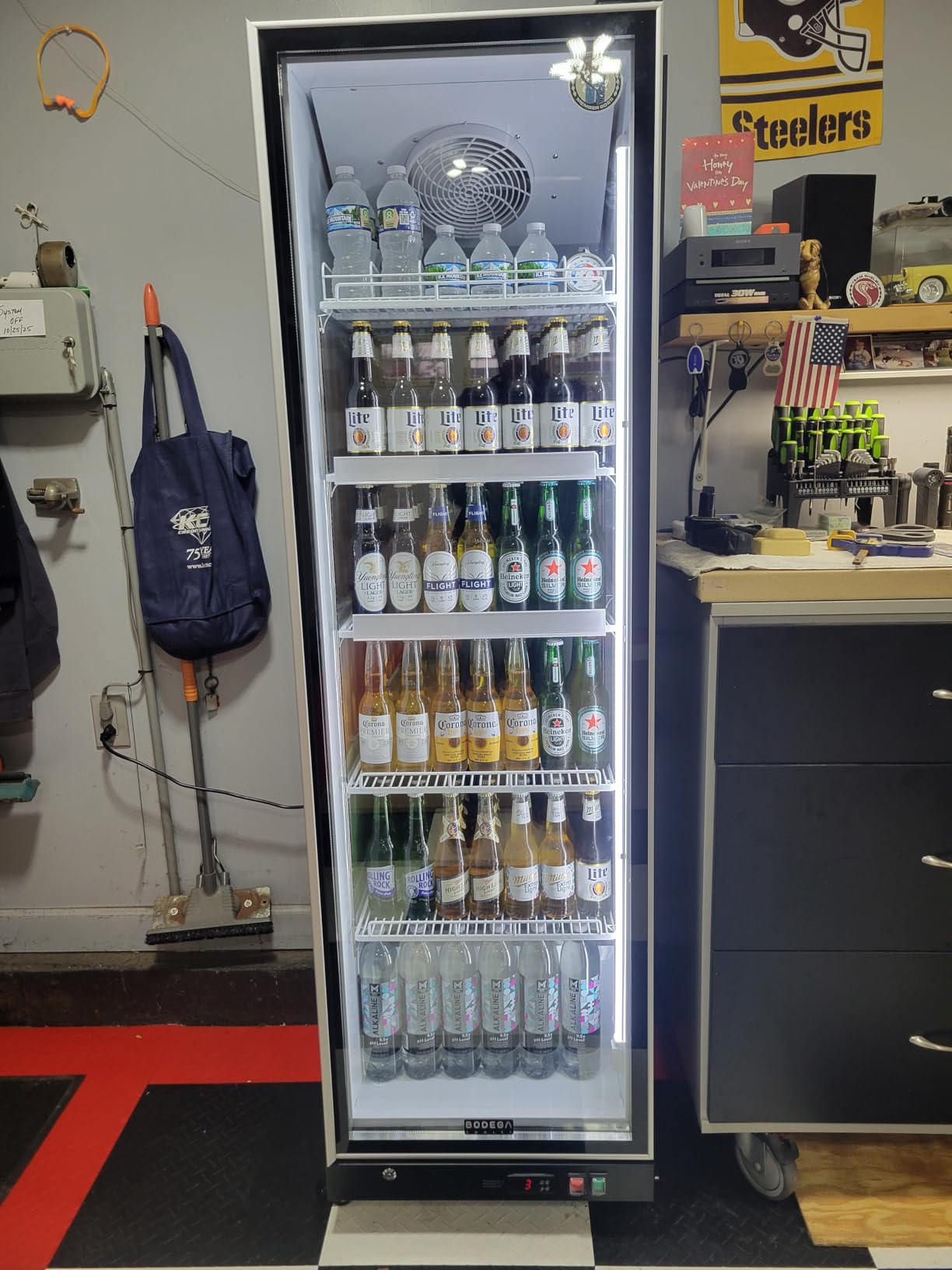 BODEGACOOLER Commercial Beverage Refrigerator with Glass Door, 12.5 Cu.Ft Commercial Drink Refrigerator, Upright Large Display Merchandiser Beverage Bar Cooler with Soft LED Light, Adjustable Shelves customer photo 1