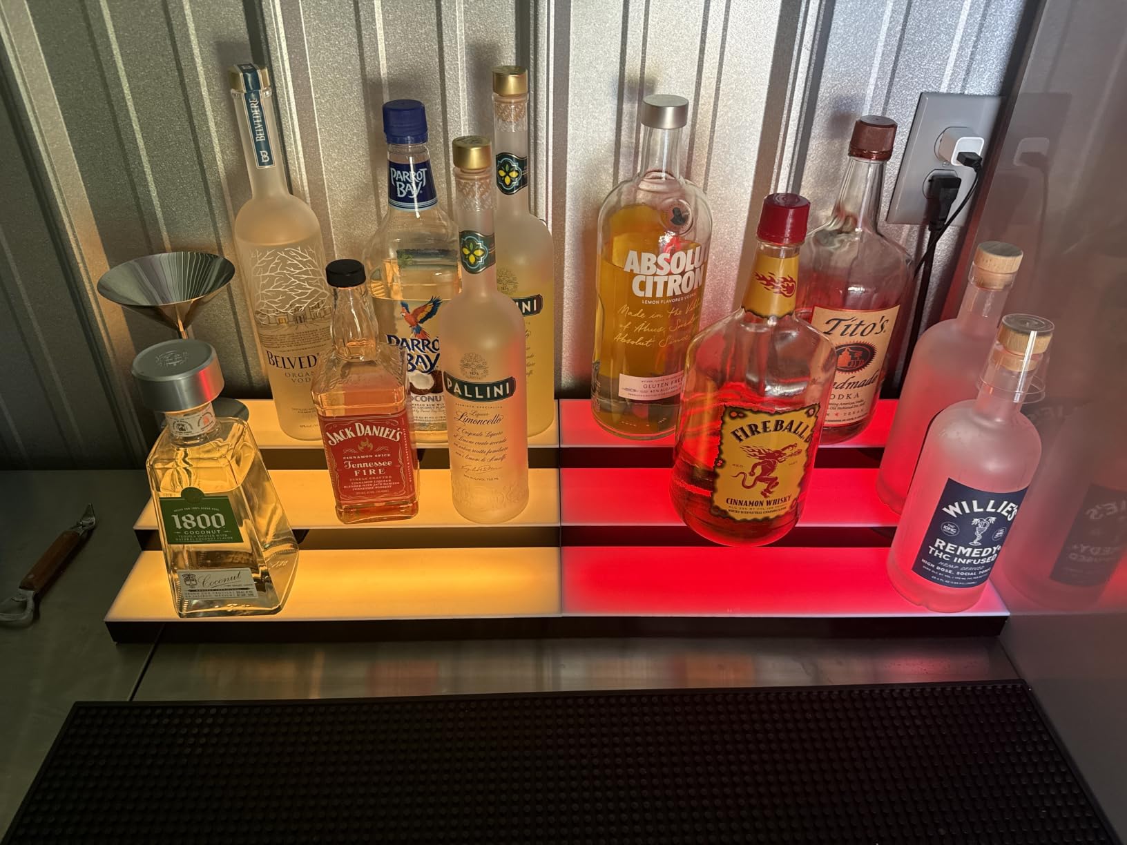 LED Illuminated Bar Bottle Display Rack, 3-Tier 32