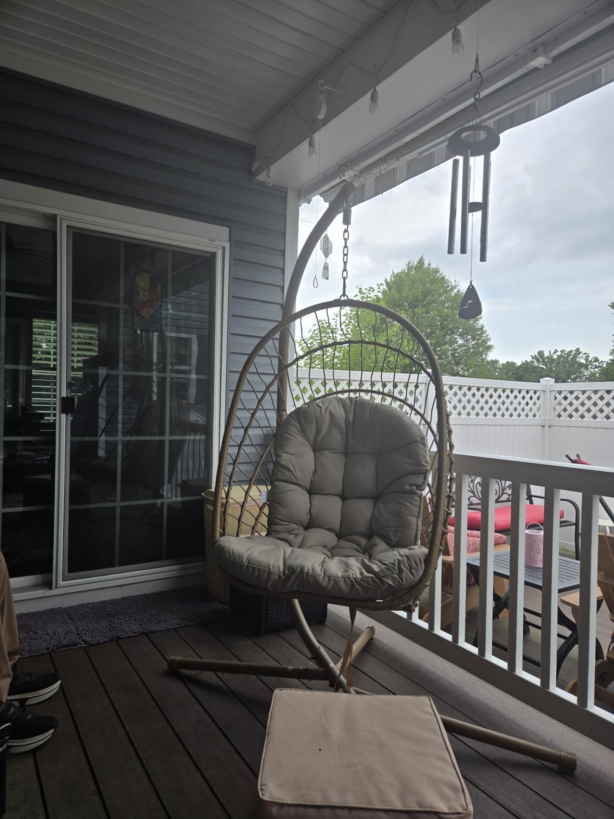 Kingdura Hanging Egg Chair with Stand Indoor Outdoor, Foldable Rattan Wicker Hammock Egg Swing Chair for Bedroom Porch Patio Garden, Thickened Cushion, 350LBS Capacity, Heavy Duty Frame customer photo 2