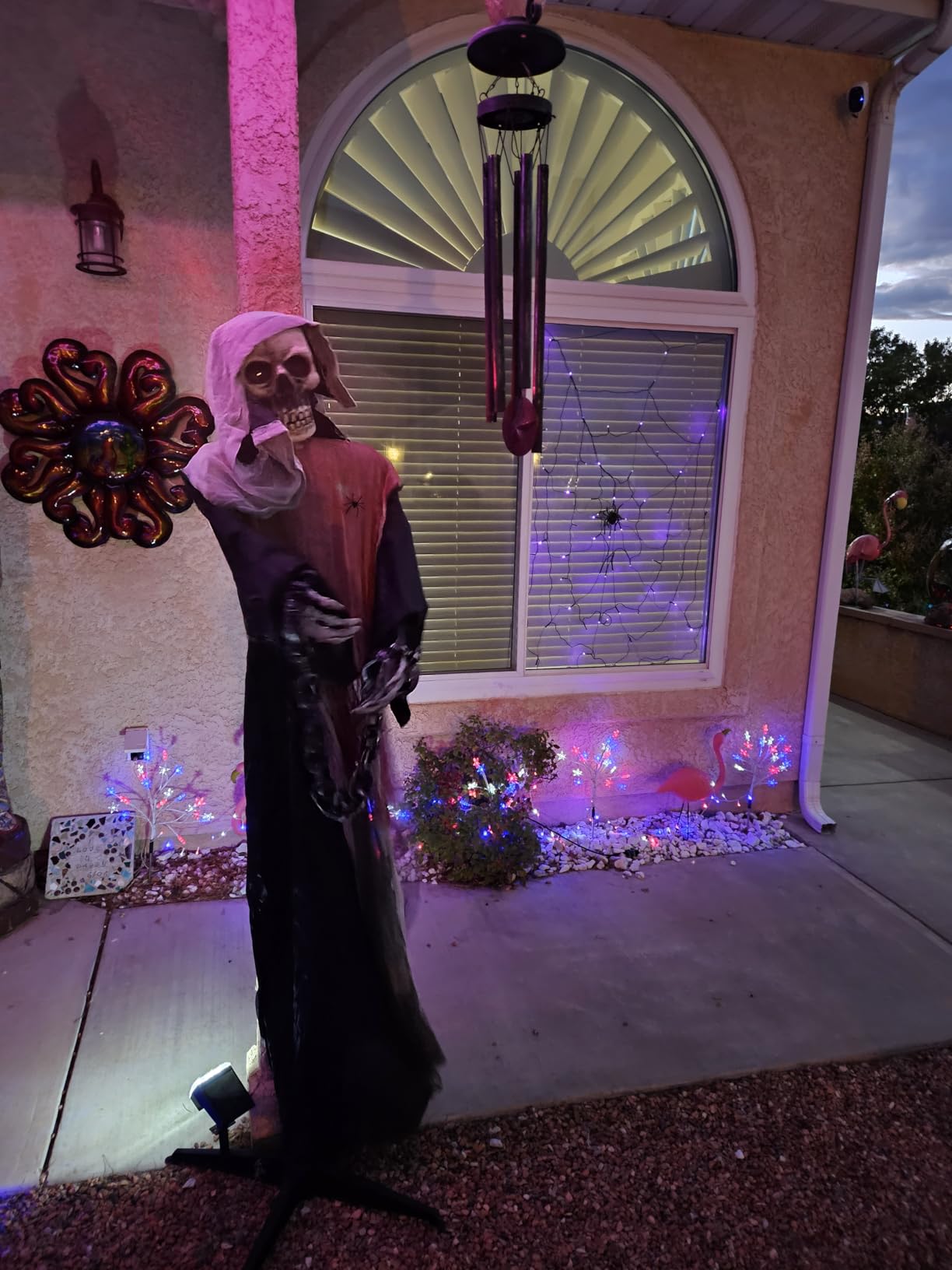 Halloween Decorations Outdoor, 6 Ft Large Animated Grim Reaper with Big Chain, Sound & Touch Activated with Creepy Sound - Scary Props House Decor for Garden Yard Lawn Indoor Decoration Animatronics customer photo 2