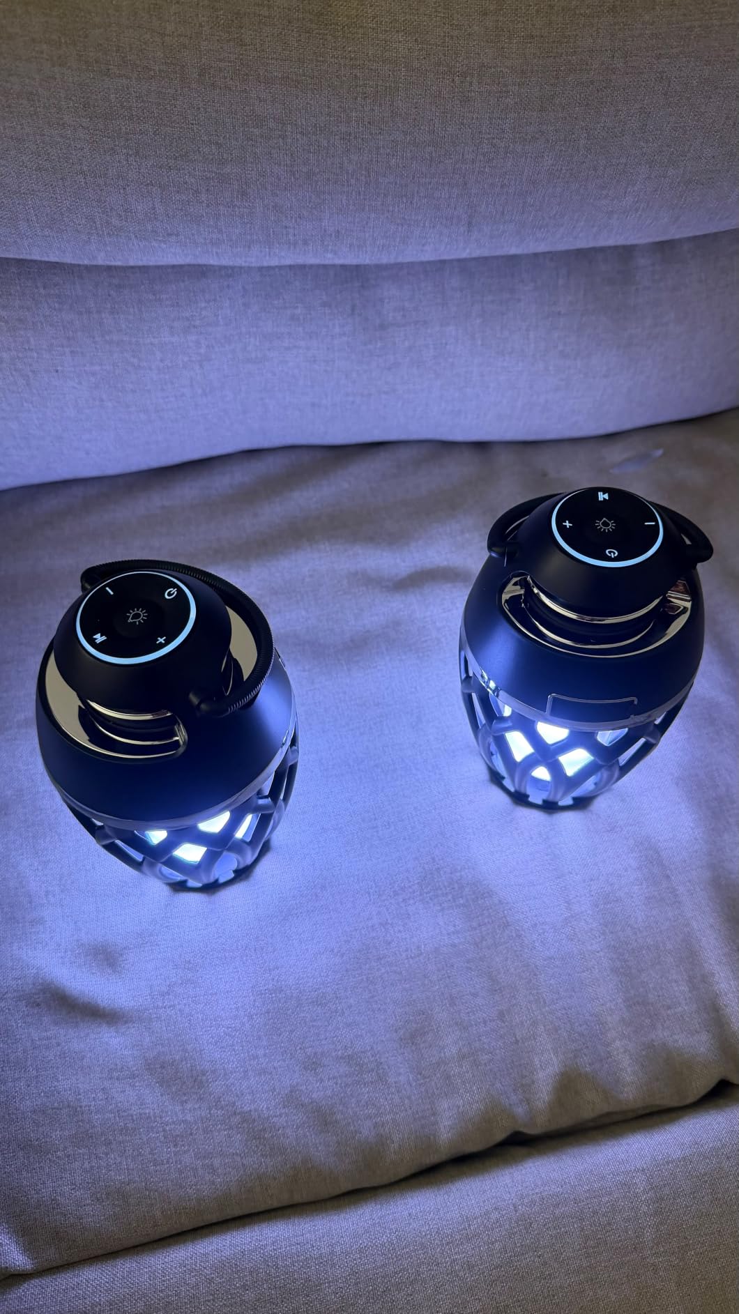 Outdoor Speakers with Colorful Lights, Portable Bluetooth Speaker, HD Stereo Sound, Torch Atmosphere Speaker Waterproof for Patio/Pool/Camping, 2 Pack customer photo 1
